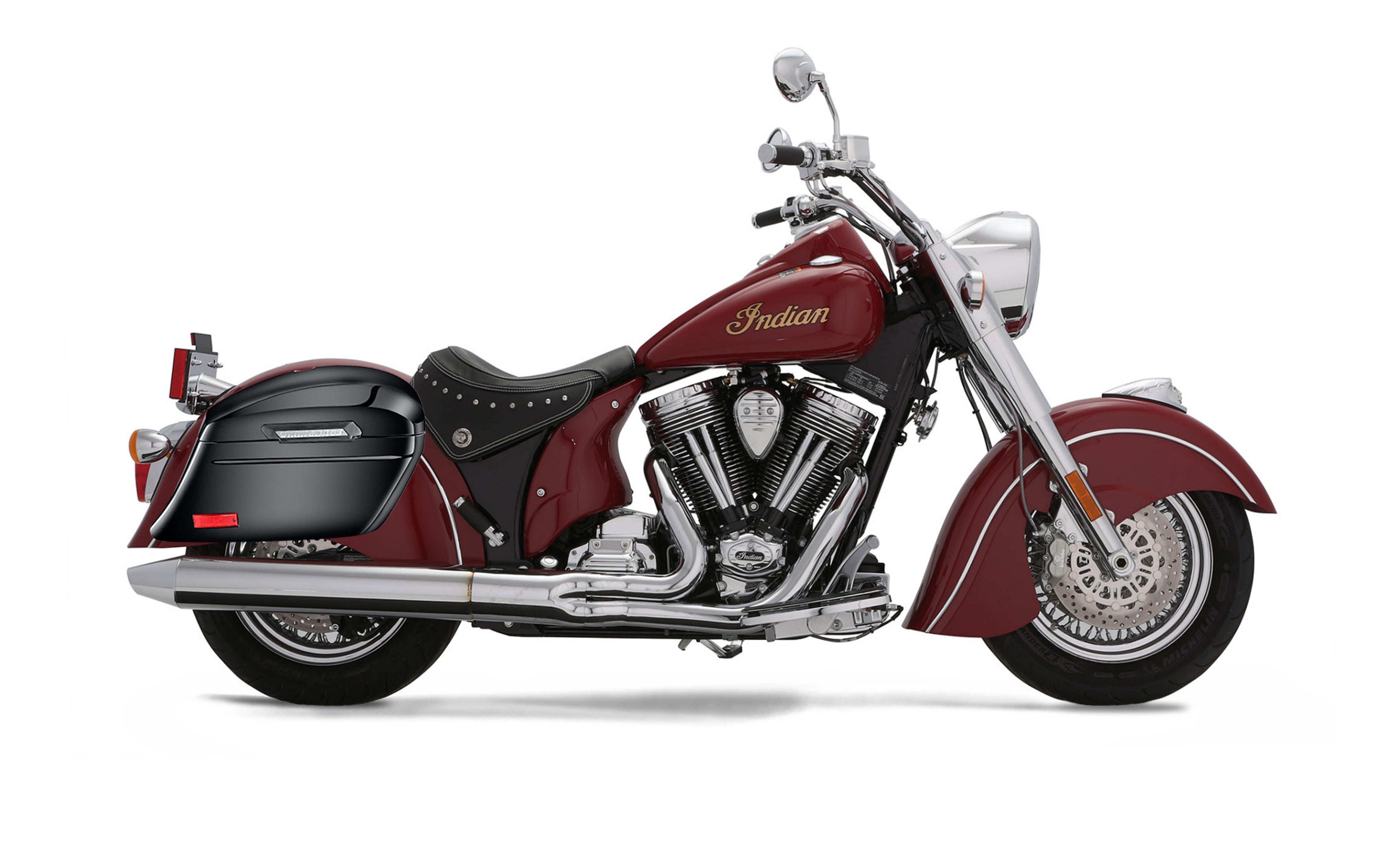 44L - Lamellar Stallion Extra Large Indian Chief Deluxe Painted Motorcycle Hard Saddlebags Bag on Bike @expand