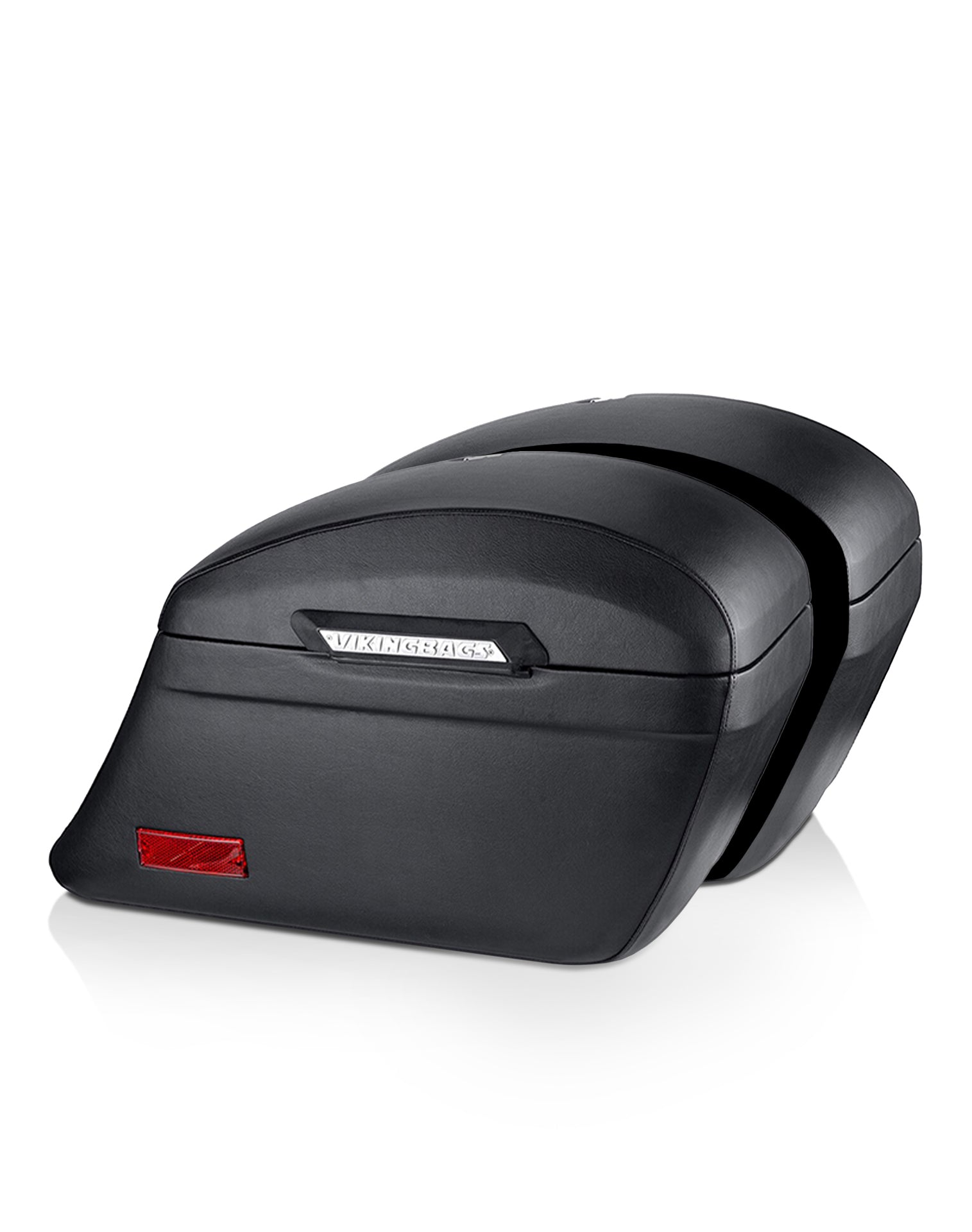 44L - Lamellar Stallion Extra Large Kawasaki Vulcan 2000 VN2000 Leather Covered Motorcycle Hard Saddlebags Hero Image