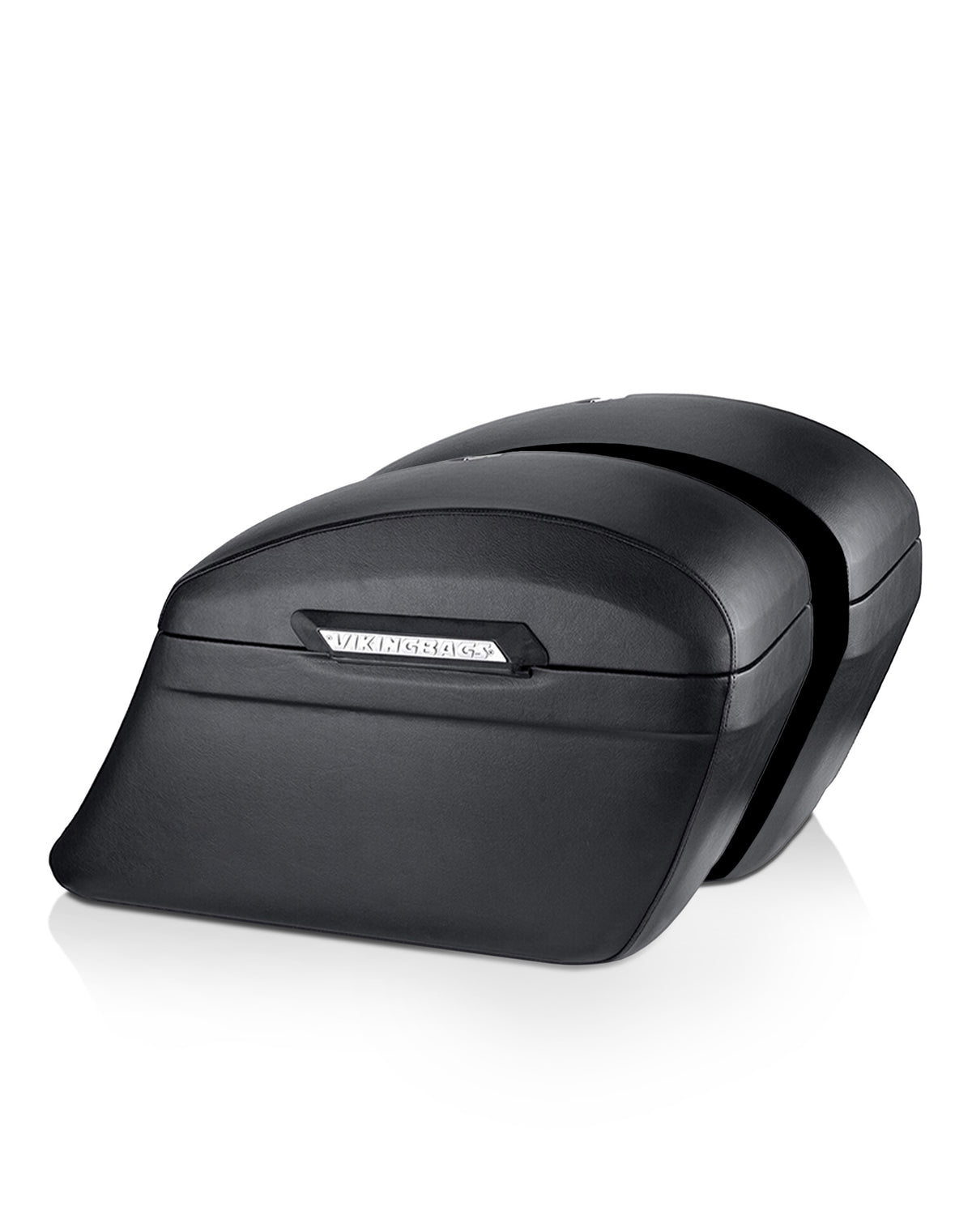 40L - Lamellar Stallion Extra Large Leather Covered Motorcycle Hard Saddlebags for Harley Softail Night Train FXSTB/I