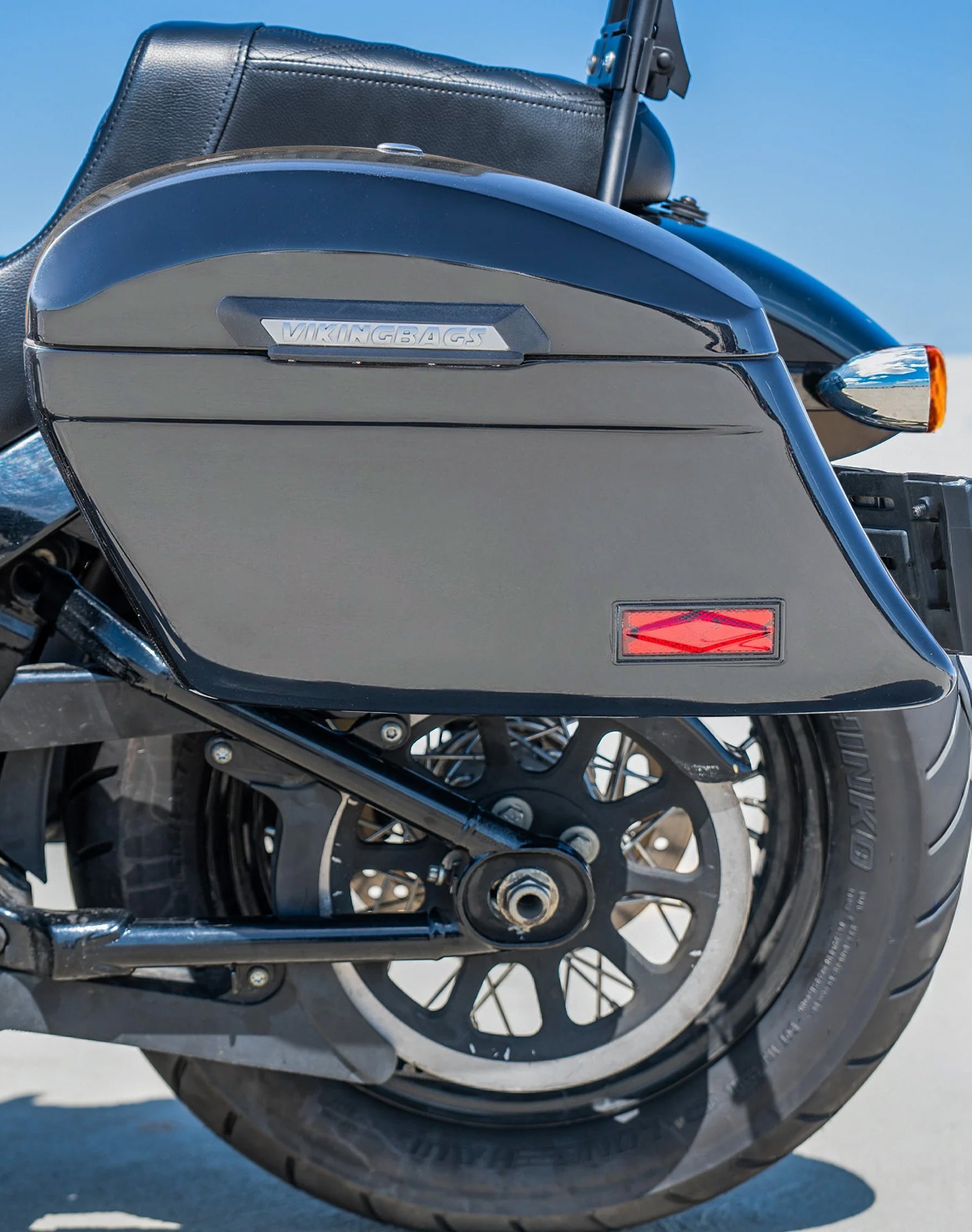 44L - Lamellar Stallion Extra Large Painted Motorcycle Hard Saddlebags for Harley Softail Street Bob FXBB/S
