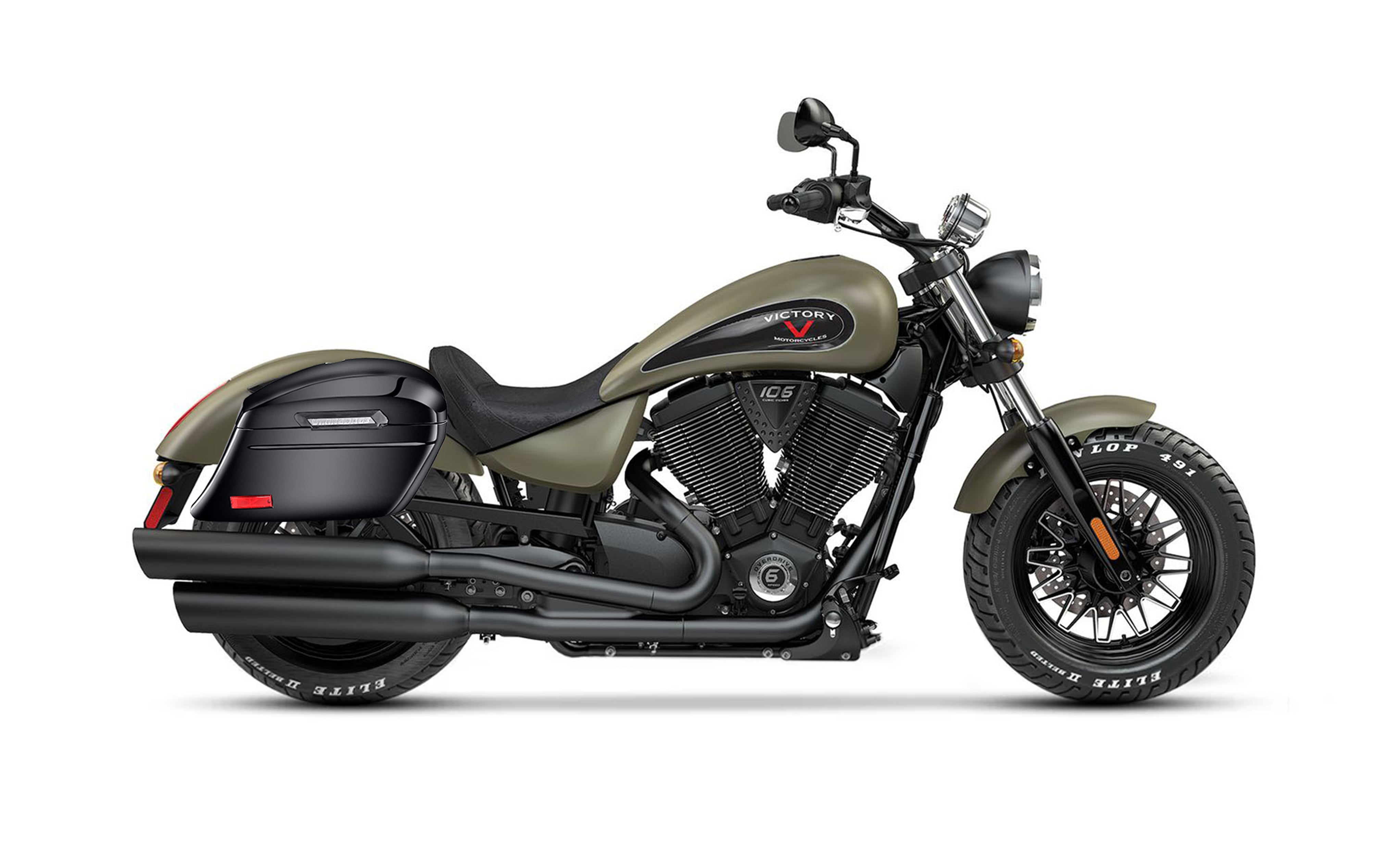 44L - Lamellar Stallion Extra Large Victory Gunner Painted Motorcycle Hard Saddlebags Bag on Bike @expand