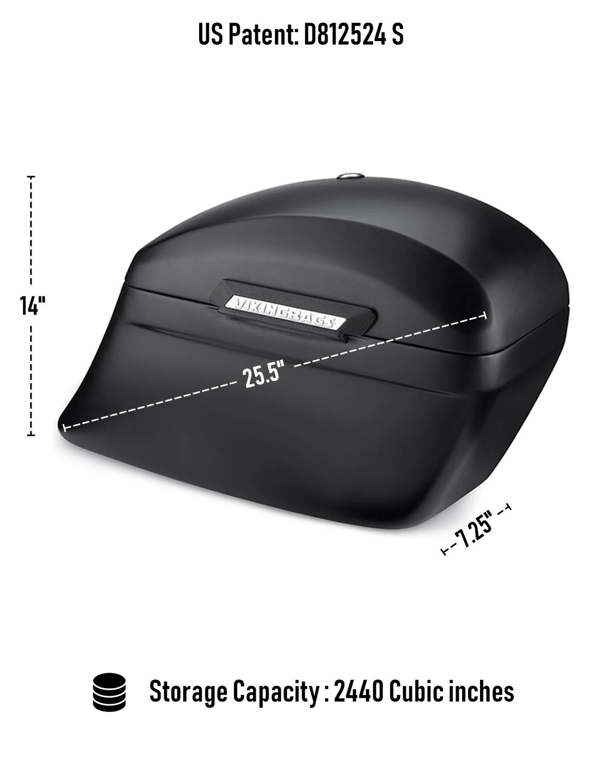 40L - Lamellar Stallion Extra Large Victory Judge Matte Motorcycle Hard Saddlebags