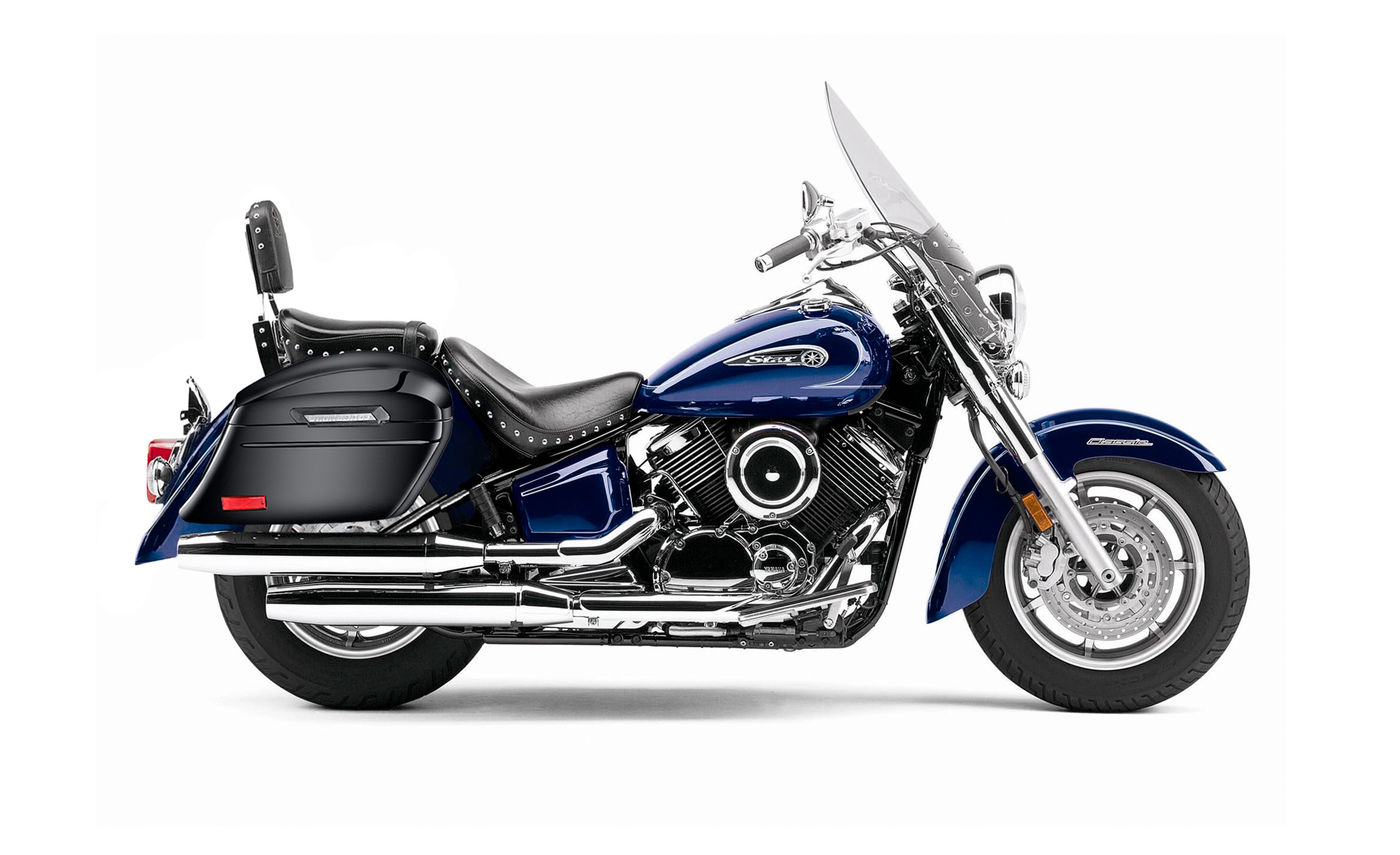 44L - Lamellar Stallion Extra Large Yamaha Silverado Painted Motorcycle Hard Saddlebags Bag on Bike @expand