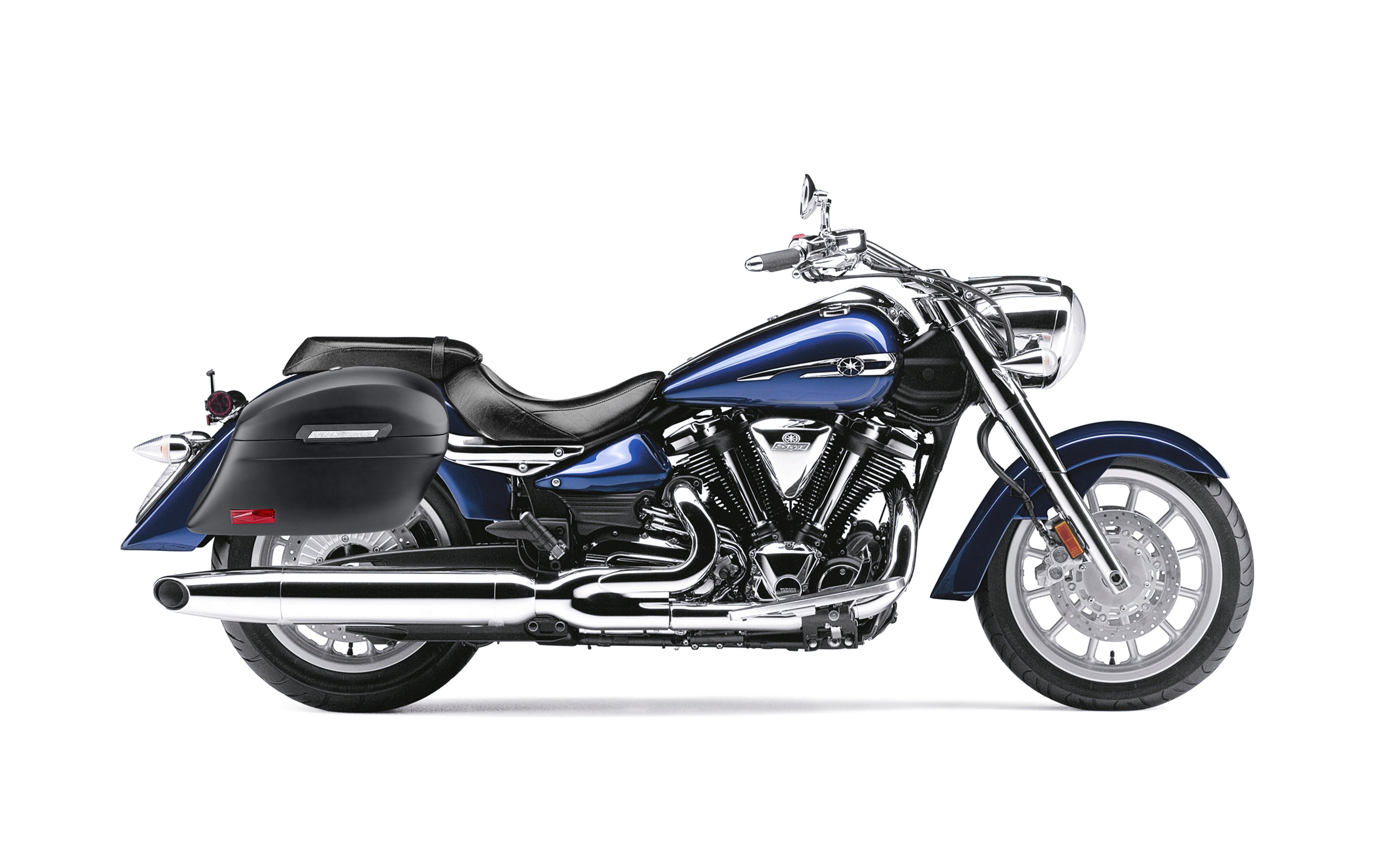 44L - Lamellar Stallion Extra Large Yamaha Stratoliner XV 1900 Matte Motorcycle Hard Saddlebags Bag on Bike @expand