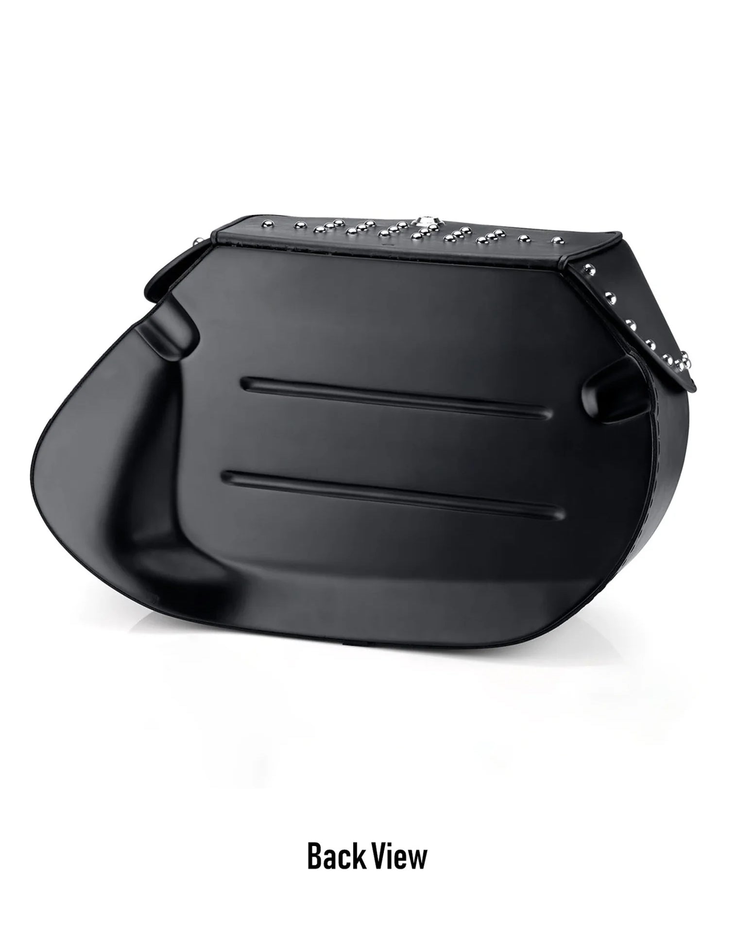 35L - Legacy XL Studded Leather Motorcycle Saddlebags for Harley Softail Deadwood Back View