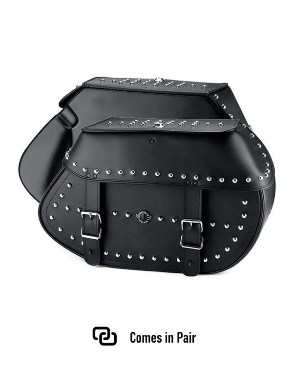 Viking Legacy XL Harley Softail Low Rider ST FXLRST Studded Leather Motorcycle Saddlebags