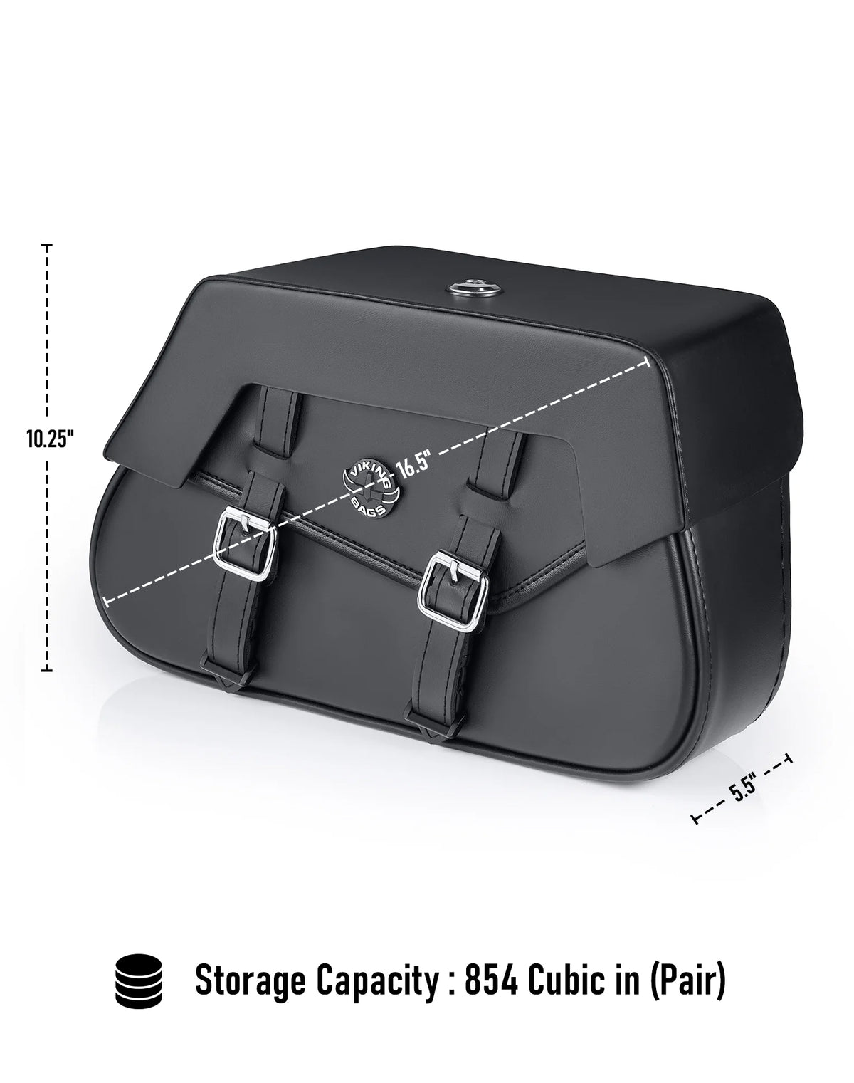 Viking Loki Classic Small Harley Softail Low Rider ST FXLRST Leather Motorcycle Saddlebags