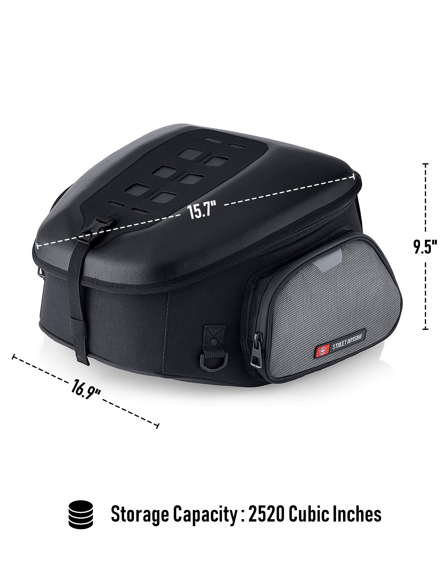 41L - Momentum Extra Large Street/Sportbike Tail Bag Storage Capacity