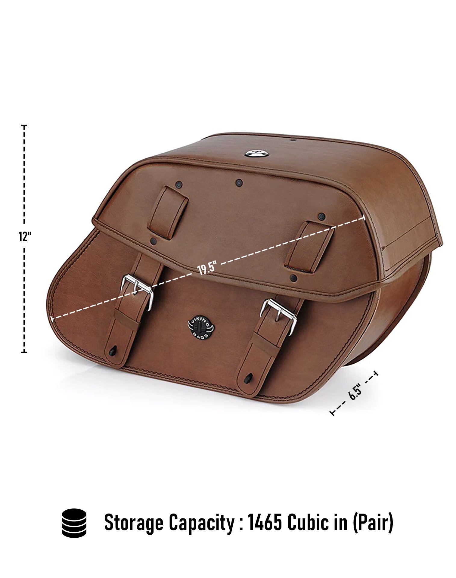 Viking Odin Brown Large Suzuki Boulevard C50 Vl800 Leather Motorcycle Saddlebags Can Store Your Ridings Gears