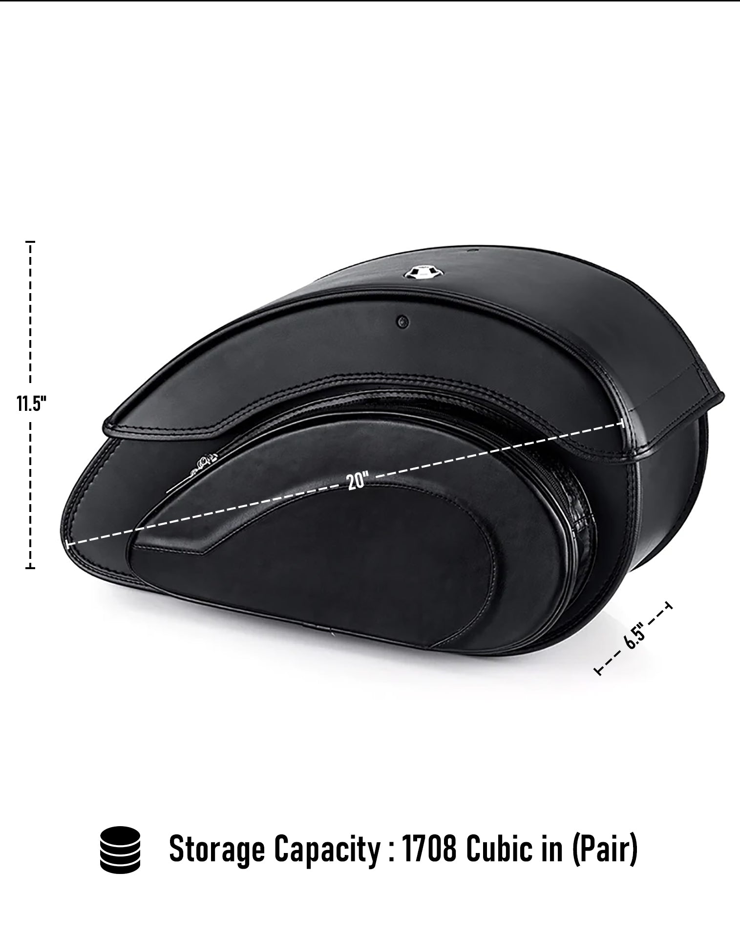 28L Overlord Large Victory Kingpin Leather Motorcycle Saddlebags