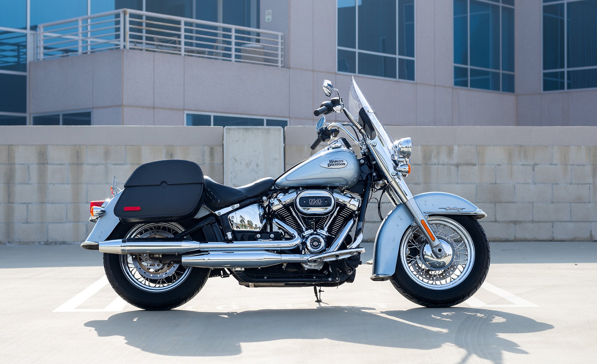 Viking Panzer Large Leather Motorcycle Saddlebags For Harley Davidson Softail Heritage Flst I C Ci @expand