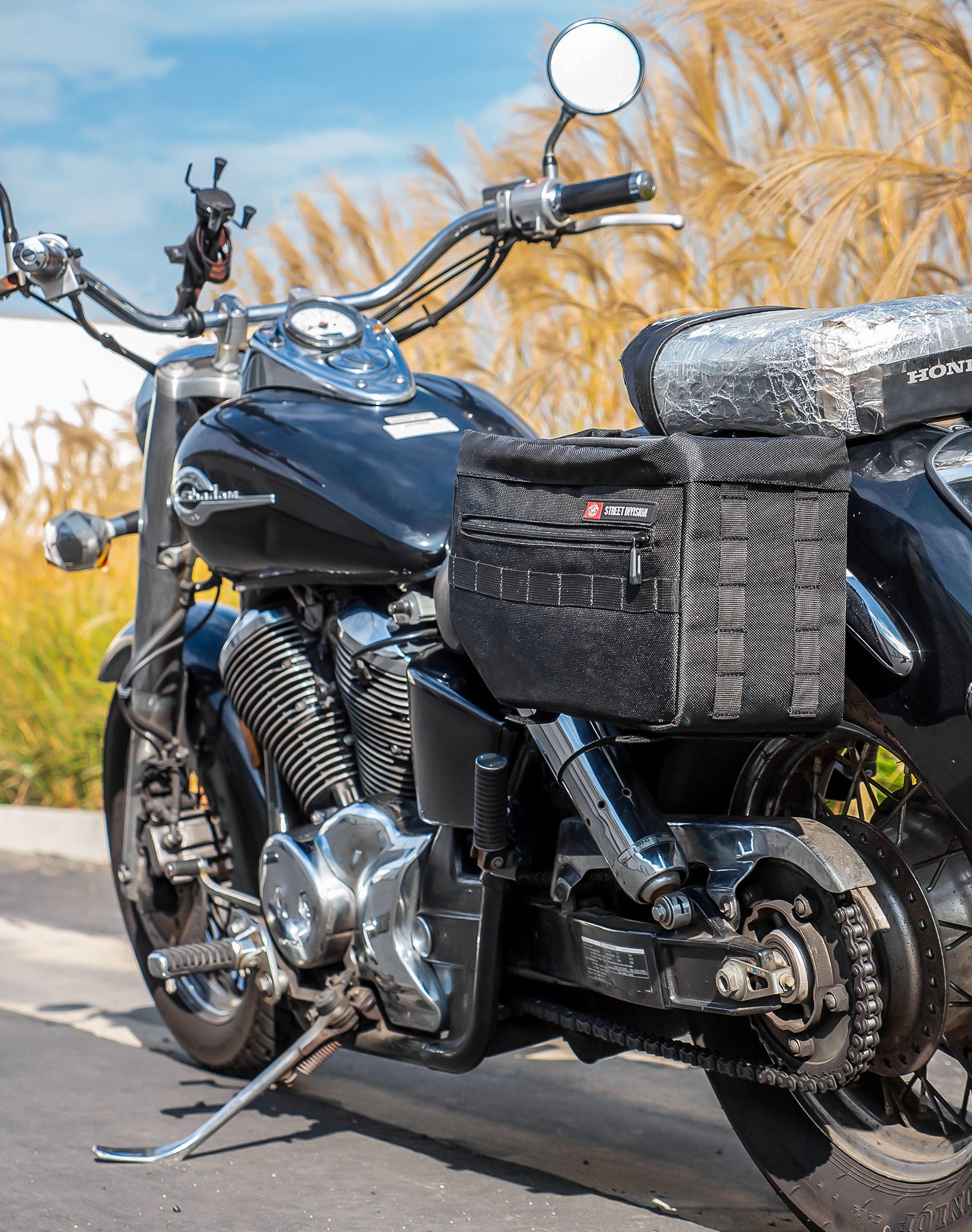 18L- Patriot Large Honda Shadow 750 Ace Motorcycle Throw Over Saddlebags v1