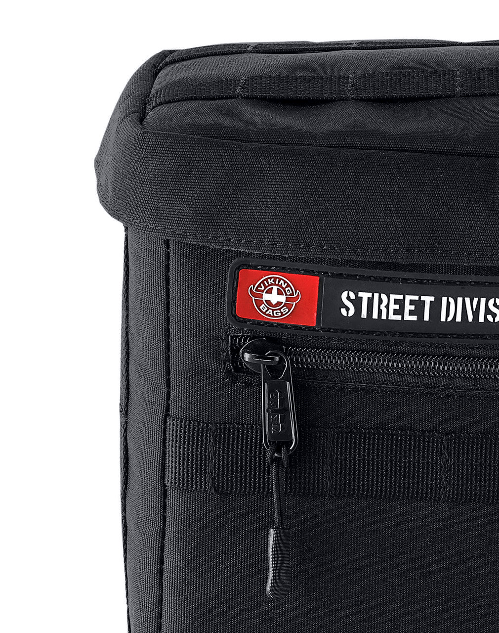 18L - Patriot Medium Motorcycle Throw Over Saddlebags for Harley Softail Deadwood Close Up