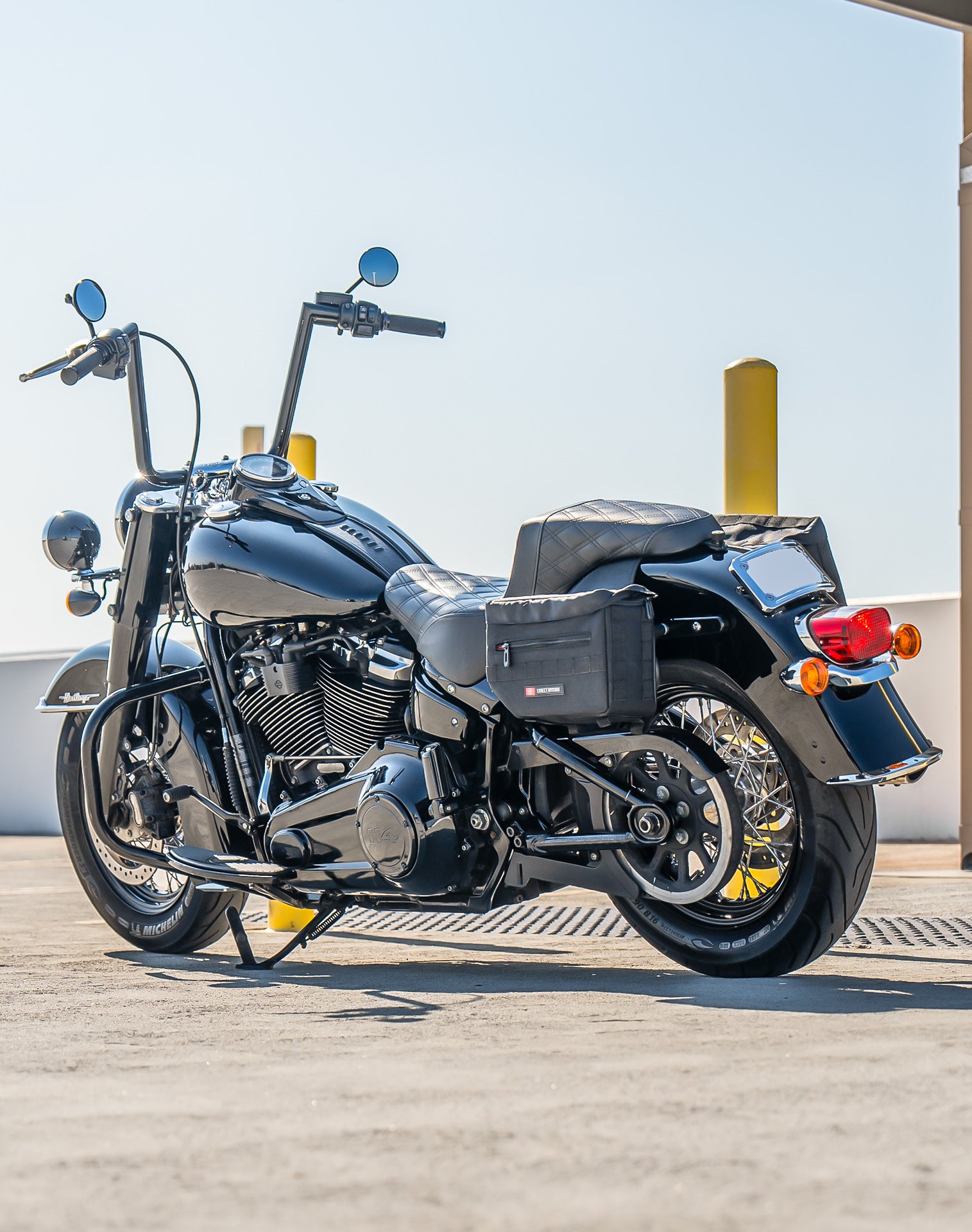 10L - Patriot Small Throw Over Saddlebags for Harley Softail Heritage FLHC/S Lifestyle