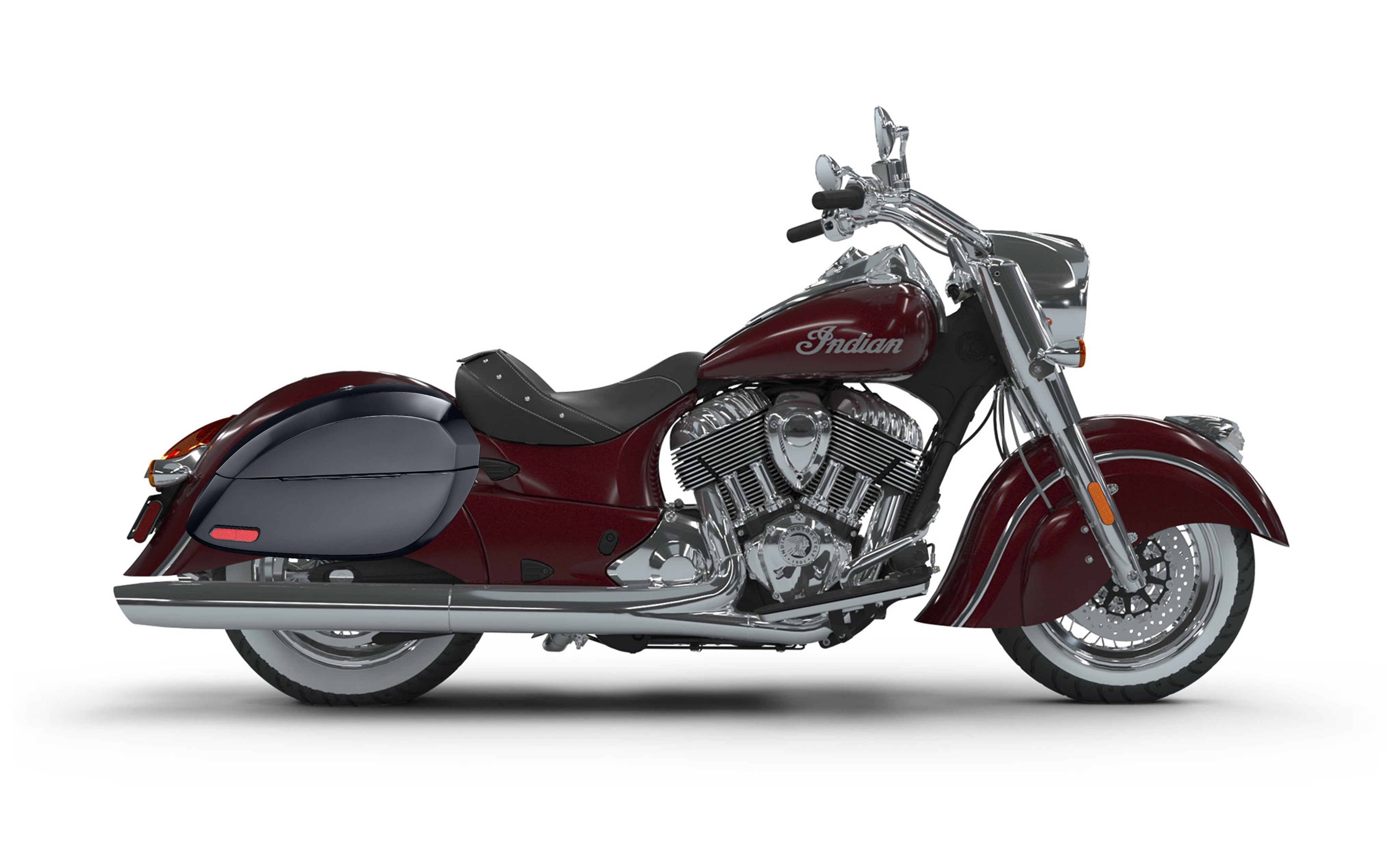 28L - Phantom Large Indian Chief Classic Painted Motorcycle Hard Saddlebags Bag on Bike @expand