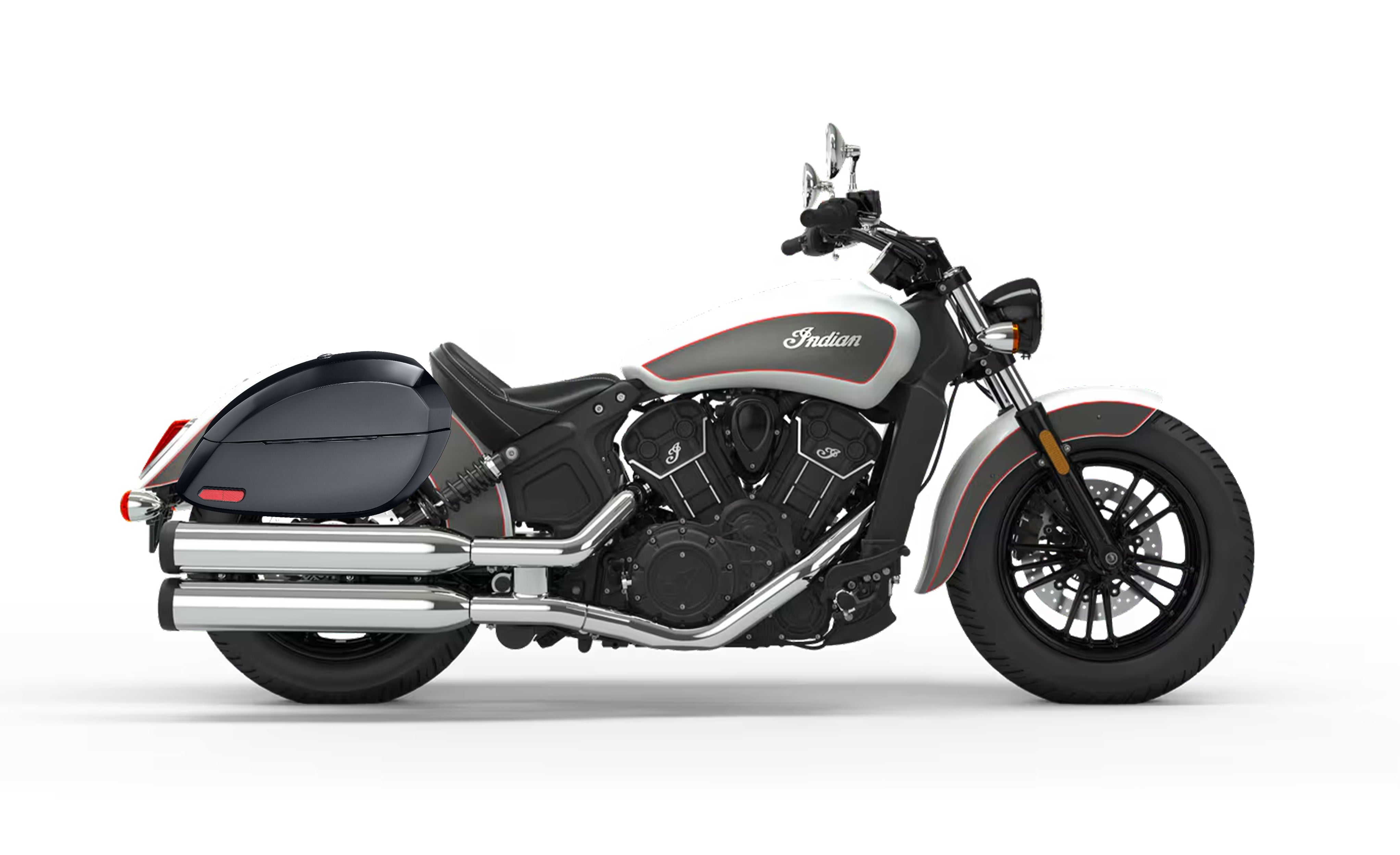 28L - Phantom Large Indian Scout Sixty Painted Motorcycle Hard Saddlebags Bag on Bike @expand