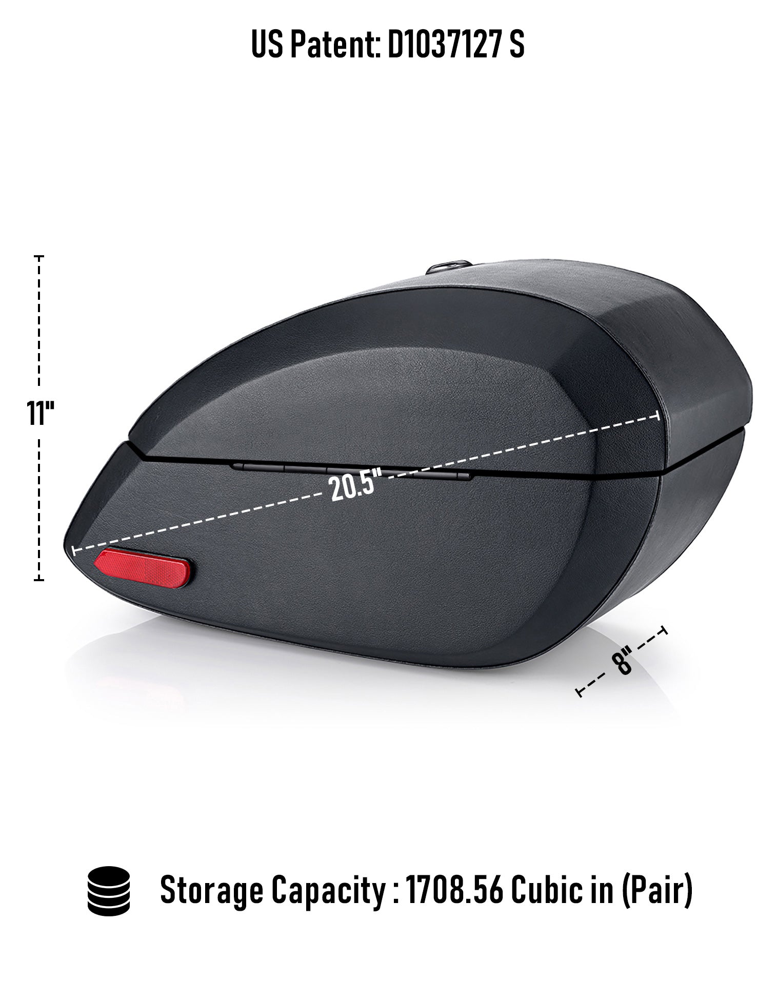 28L - Phantom Large Kawasaki Vulcan 2000 VN2000 Leather Wrapped Motorcycle Hard Saddlebags Storage Capacity