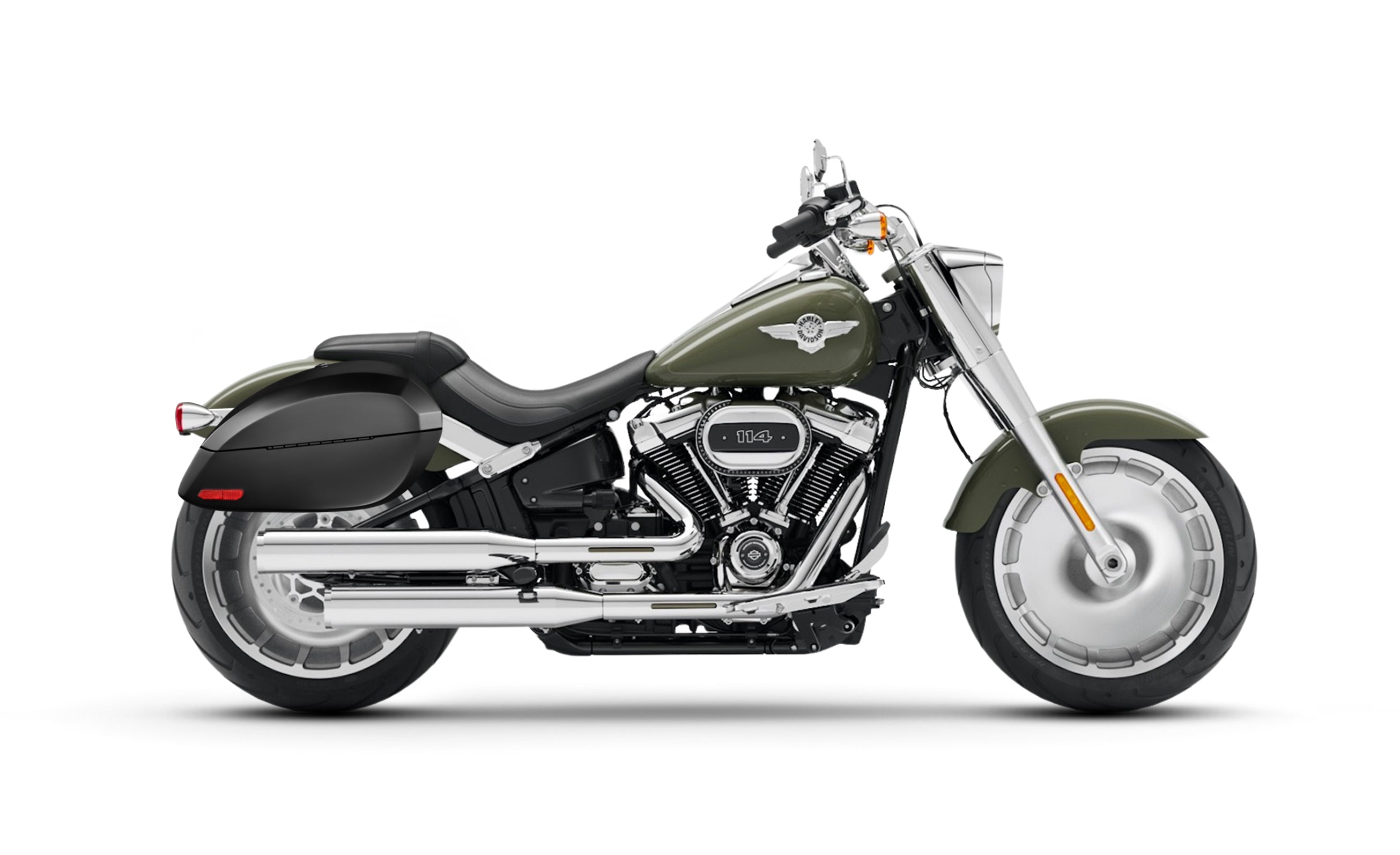 28L - Phantom Large Matte Hard Saddlebags For Harley Davidson Softail Fat Boy FLFB/S @expand