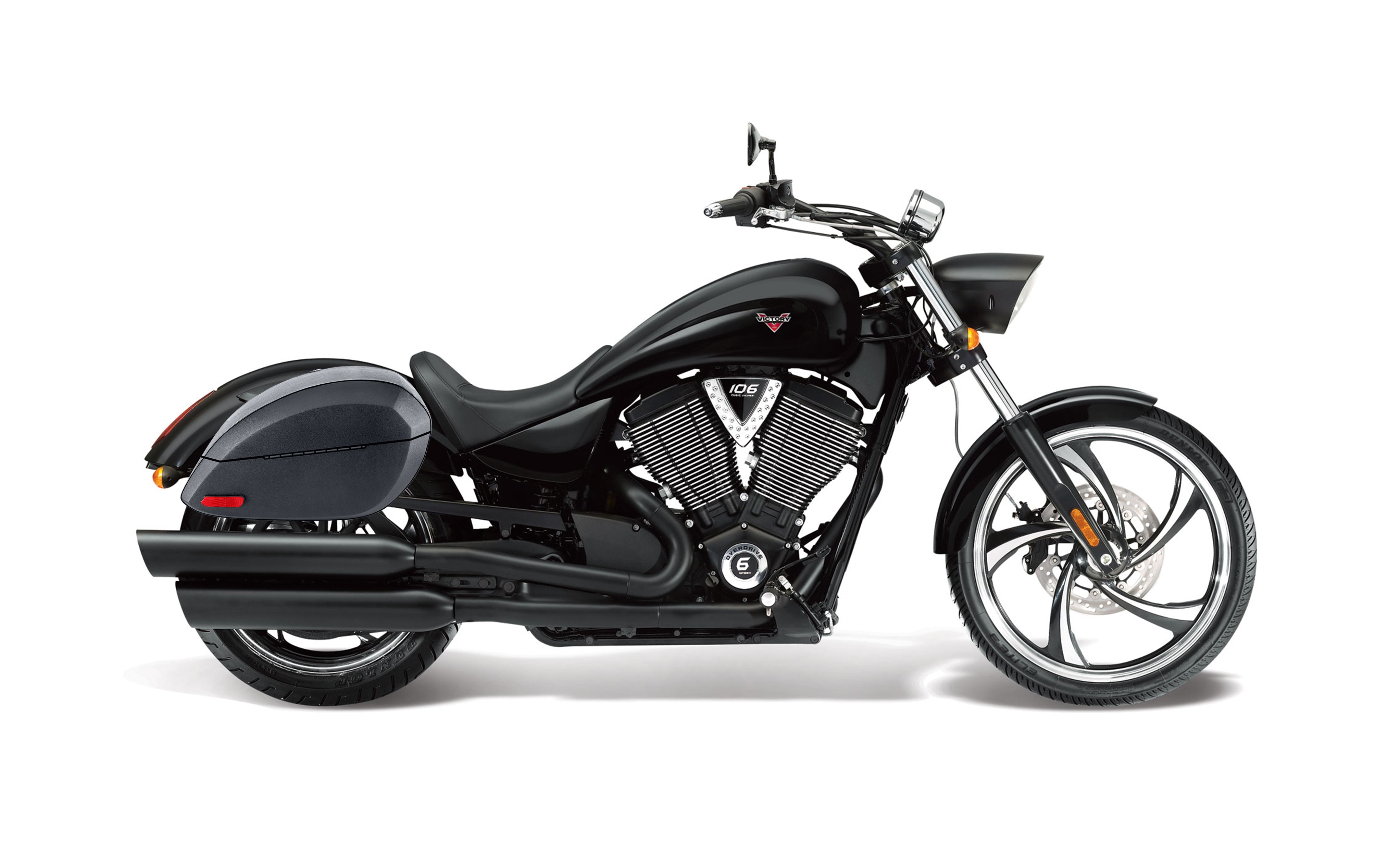 Viking 28L Phantom Large Victory 8 Ball Leather Wrap Hard Saddlebags