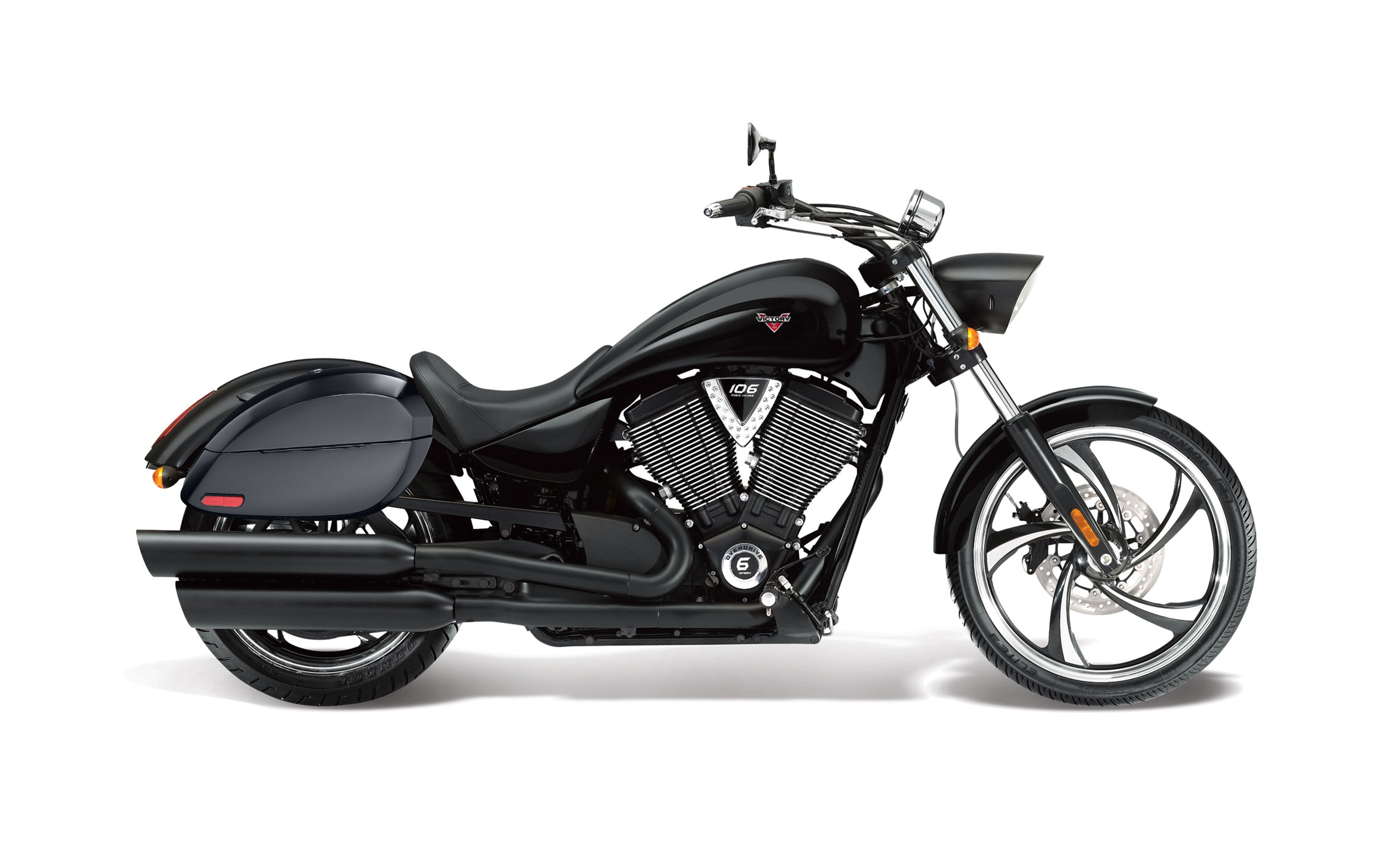Viking 28L Panzer Medium Victory 8 Ball Leather Motorcycle Saddlebags