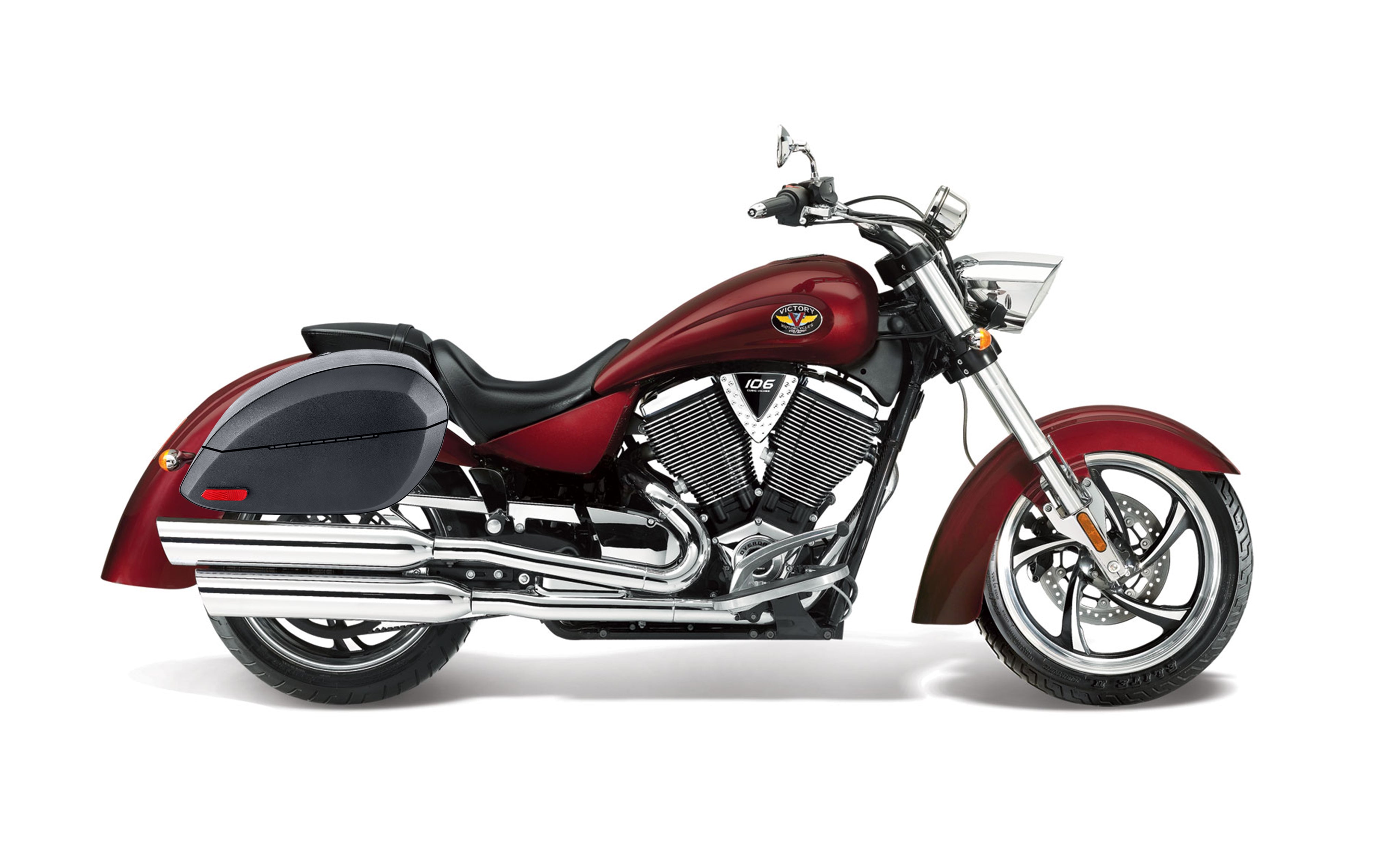 バッグ kingpin Viking 28L Phantom Large Victory Kingpin Leather Wrap Hard Saddlebags