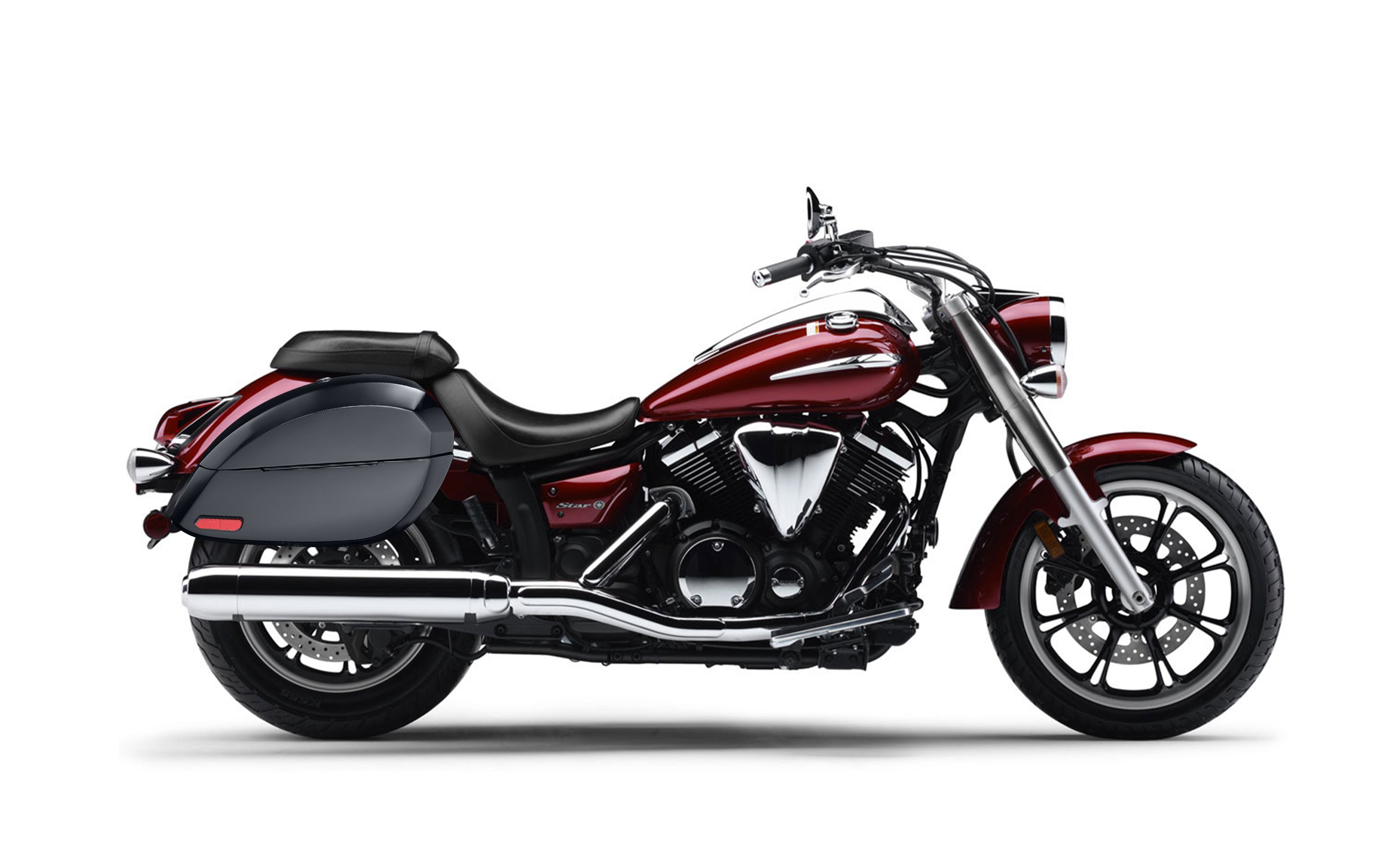 28L - Phantom Large Yamaha V Star 950 Painted Motorcycle Hard Saddlebags Bag on Bike @expand