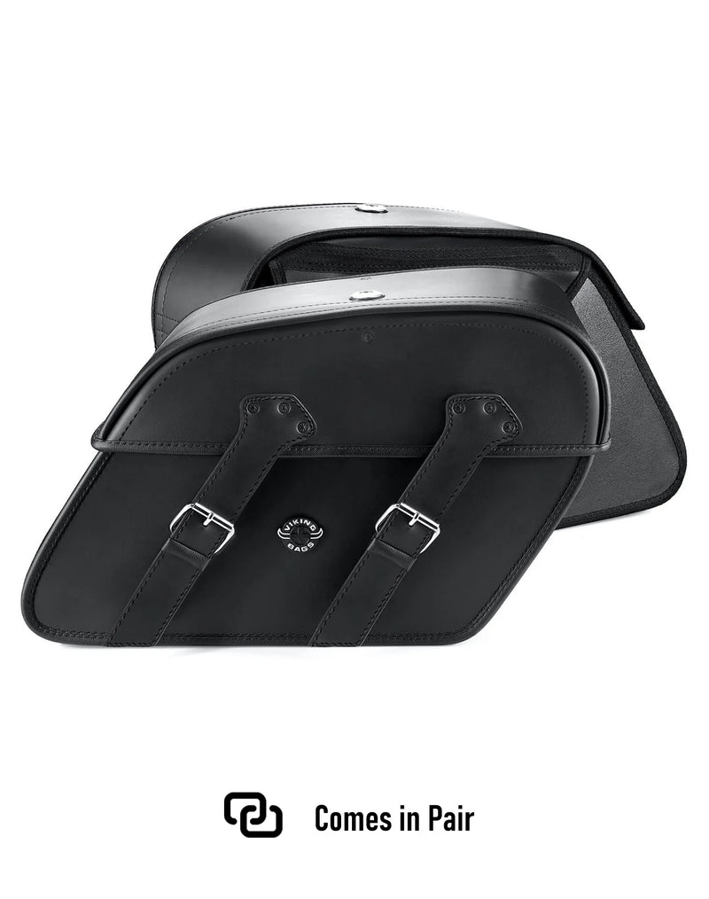 Viking 32L Raven Large CAN AM Spyder F3 Leather Motorcycle Saddlebags