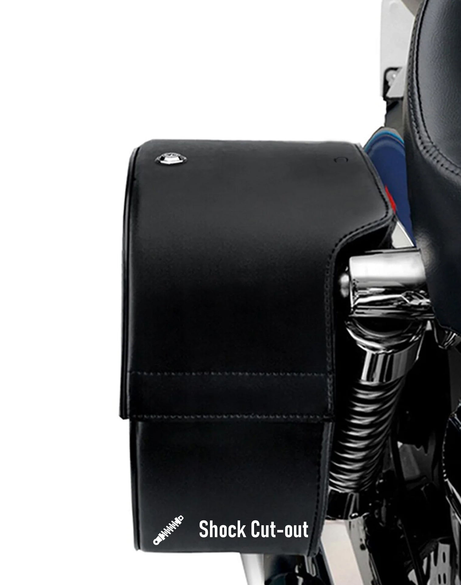 Viking Skarner Large Triumph Rocket Iii Classic Shock Cut Out Leather Motorcycle Saddlebags Hard Shell Construction