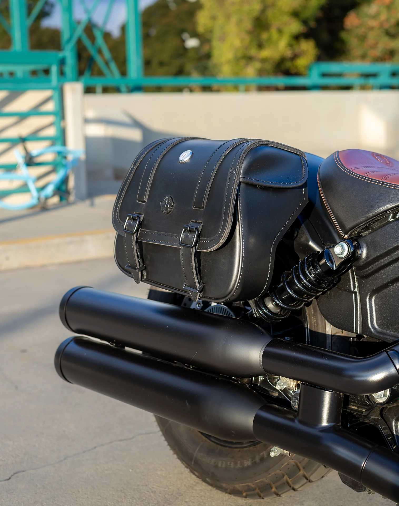 Viking Spiritblade Large Indian Scout Bobber Sixty Leather Motorcycle Saddlebags are Durable