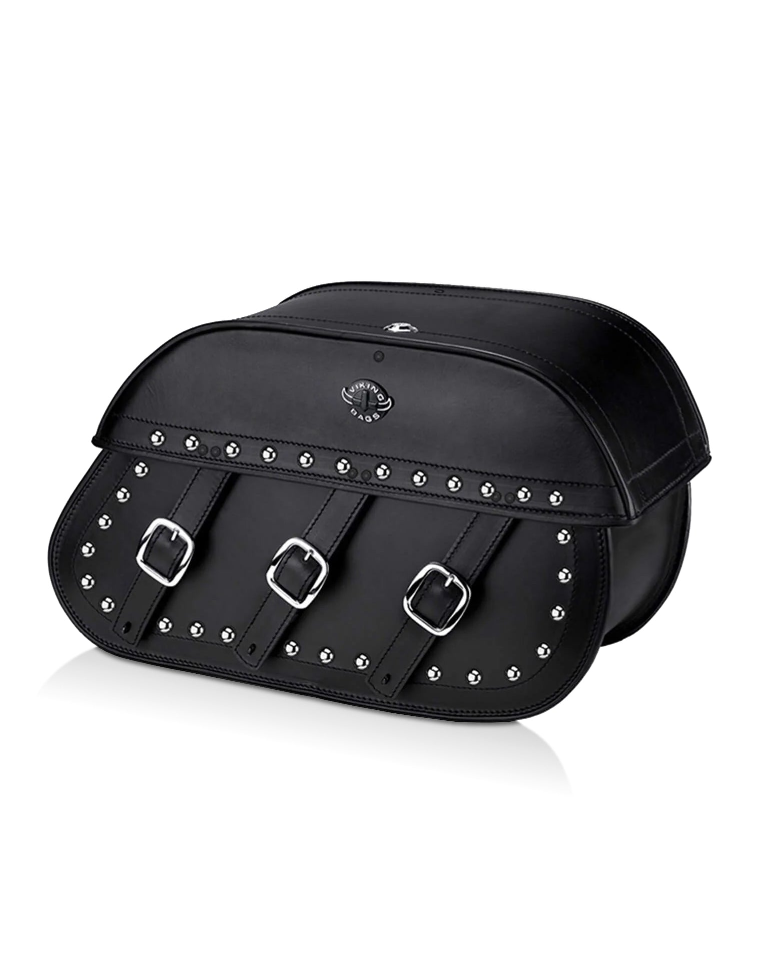 Viking Trianon Extra Large Studded Leather Motorcycle Saddlebags For Harley Softail Night Train Fxstb I Main View