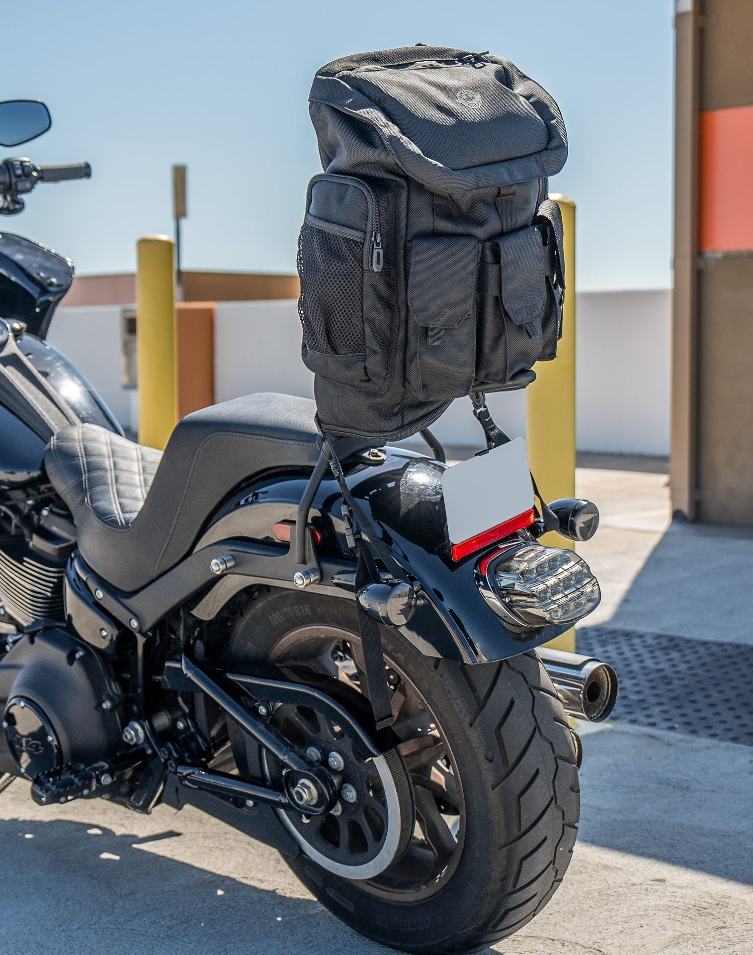 Viking Trident Large Hyosung Motorcycle Sissy Bar Backpack
