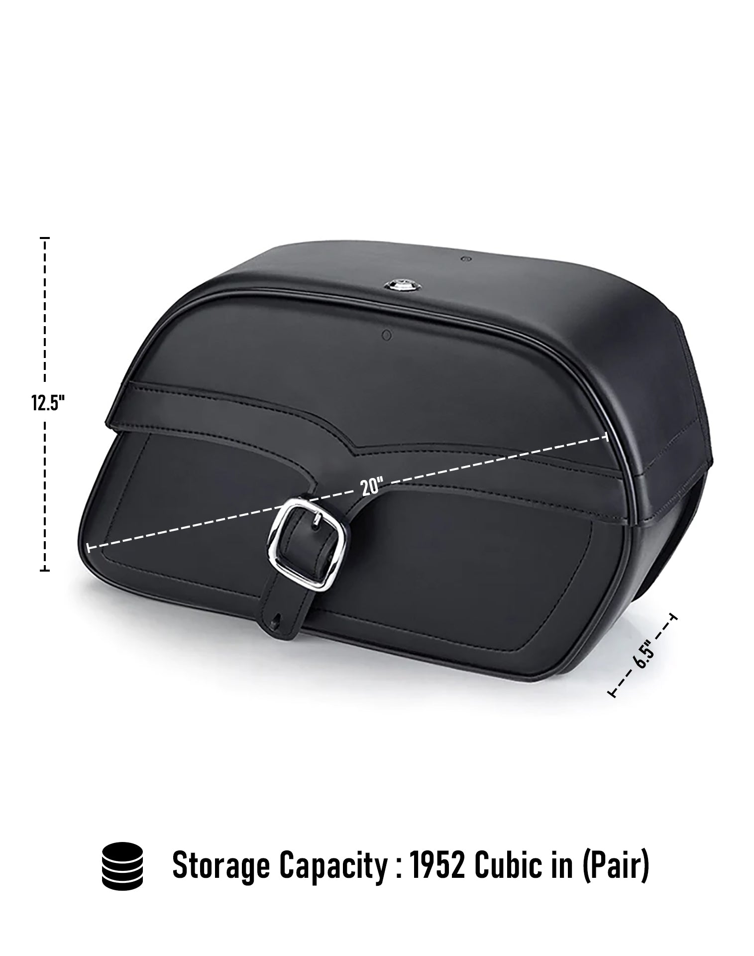 Viking Vintage Single Strap Large Victory High Ball Leather Motorcycle Saddlebags Weather Resistant Bags Comes in Pair