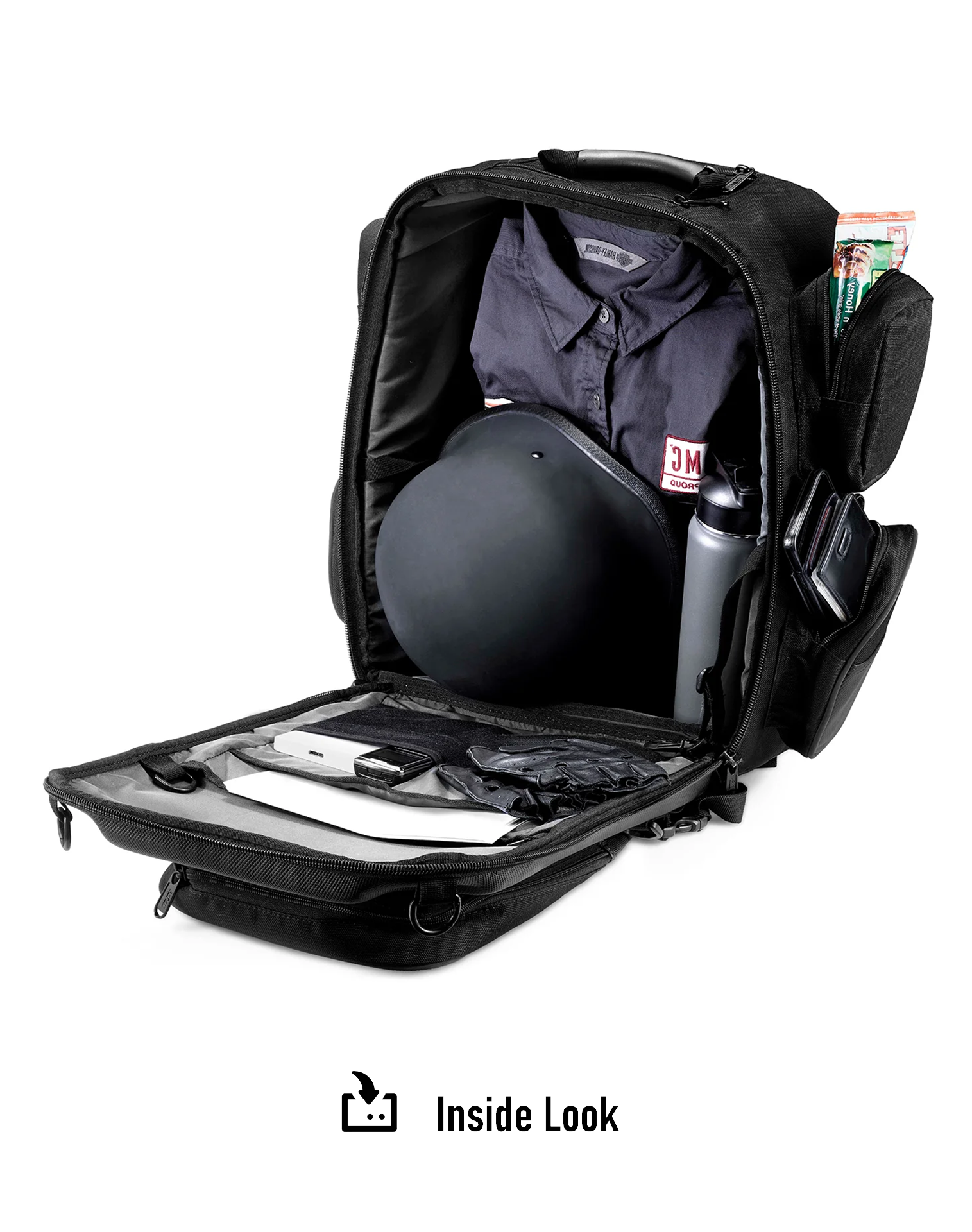 30L - Voyage Large Hyosung Motorcycle Tail Bag Inside Look