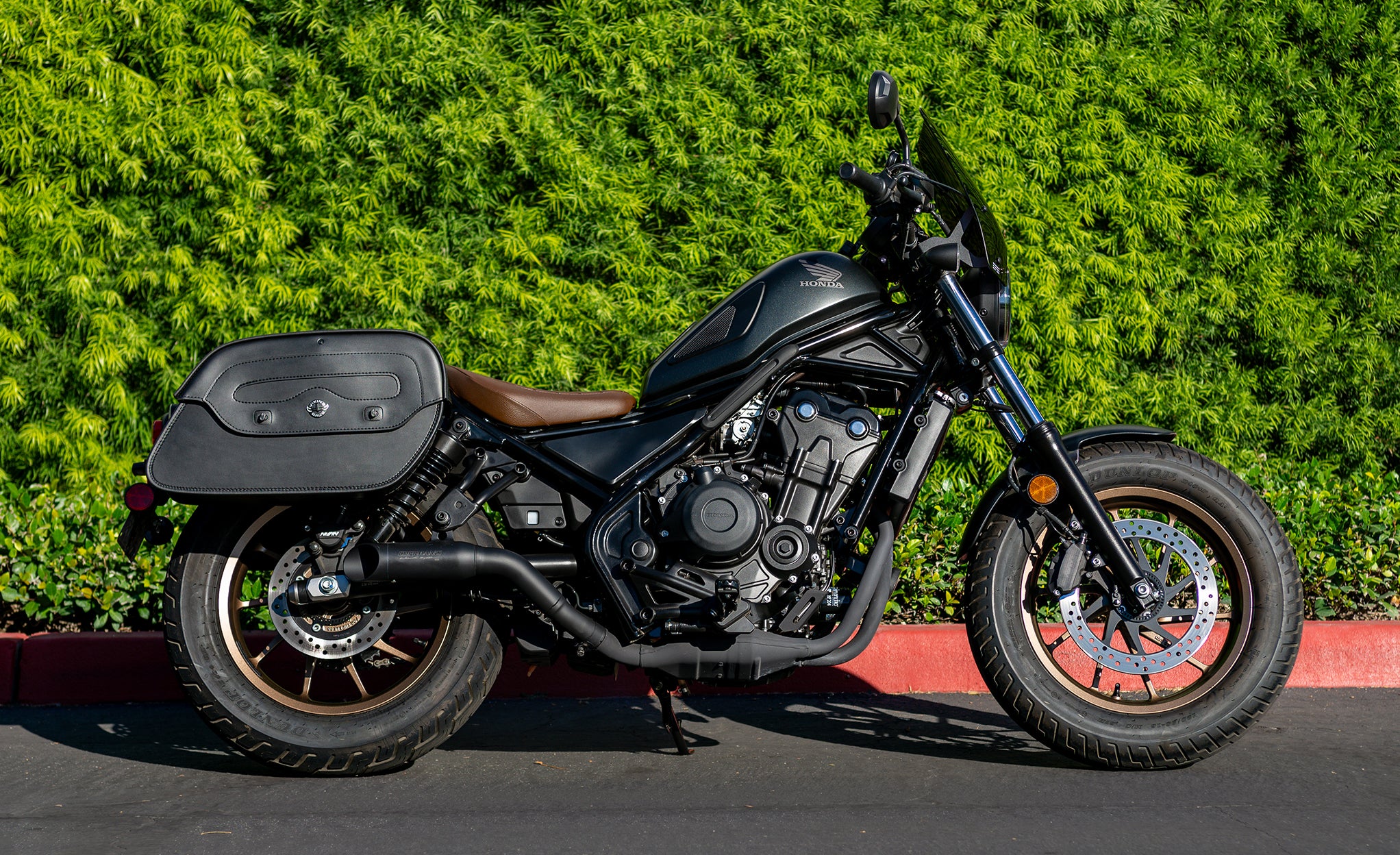 Viking Warrior Large Honda Rebel 500 Shock Cut Out Leather Motorcycle Saddlebags @expand