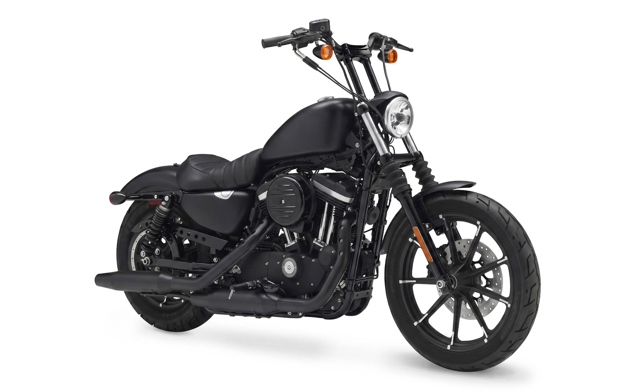 Warlock 10" Pullback Handlebar Risers for Harley Sportster 883 Iron XL883N Gloss Black Riser on Bike @expand