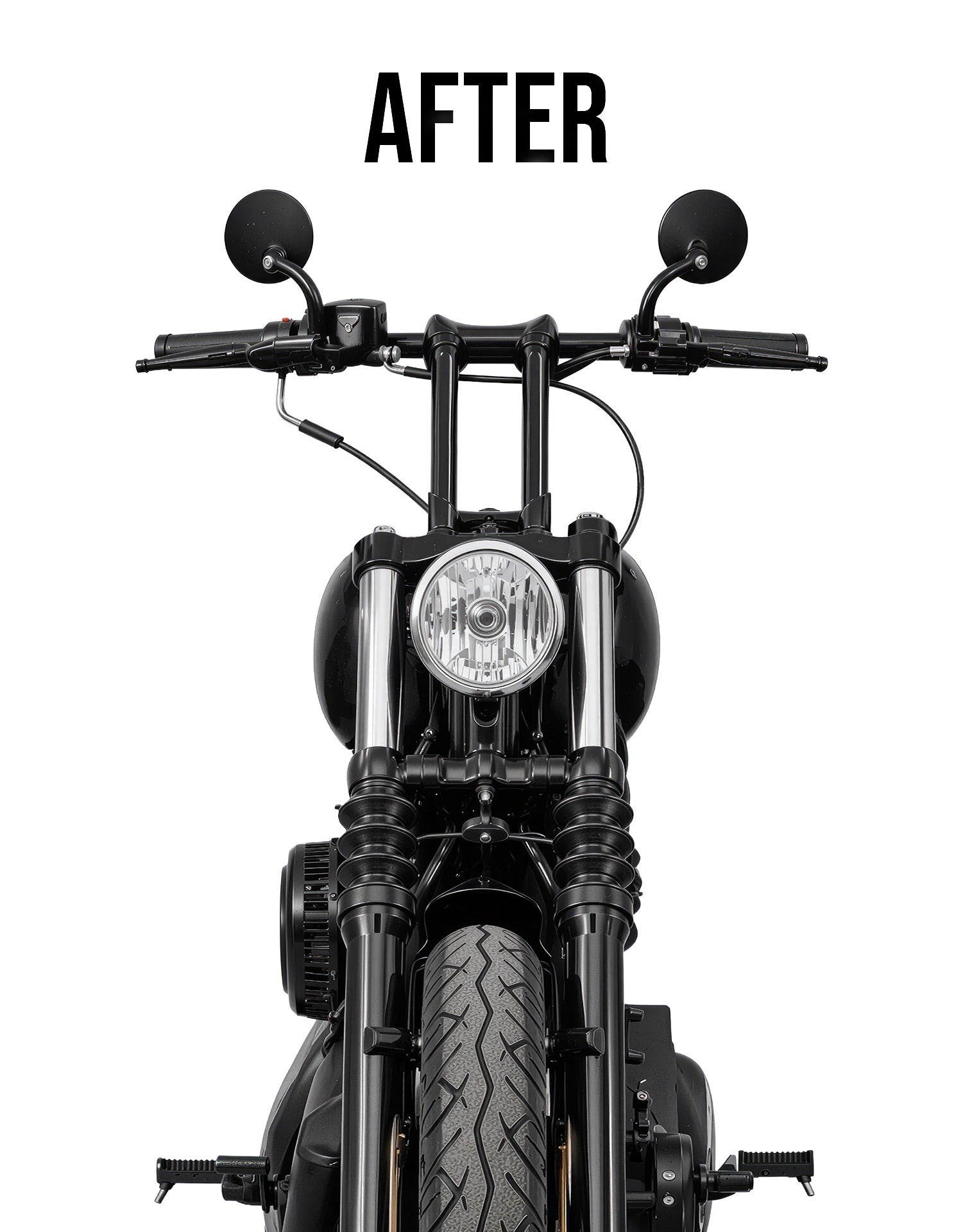 Warlock 12" Pullback Handlebar Risers for Harley Sportster 1200 Low XL1200L Gloss Black