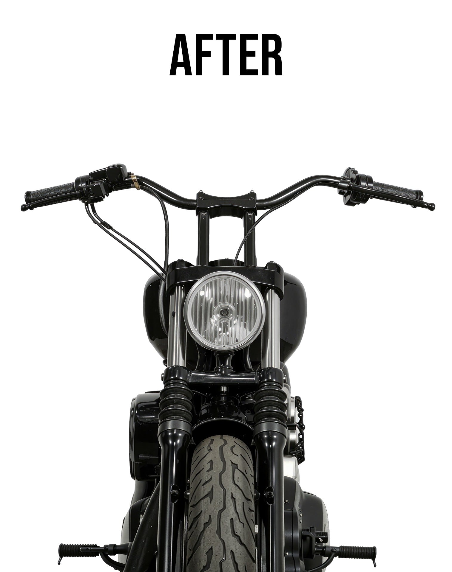 Warlock 6" Handlebar Risers for Harley Sportster 883 Low XL883L Gloss Black