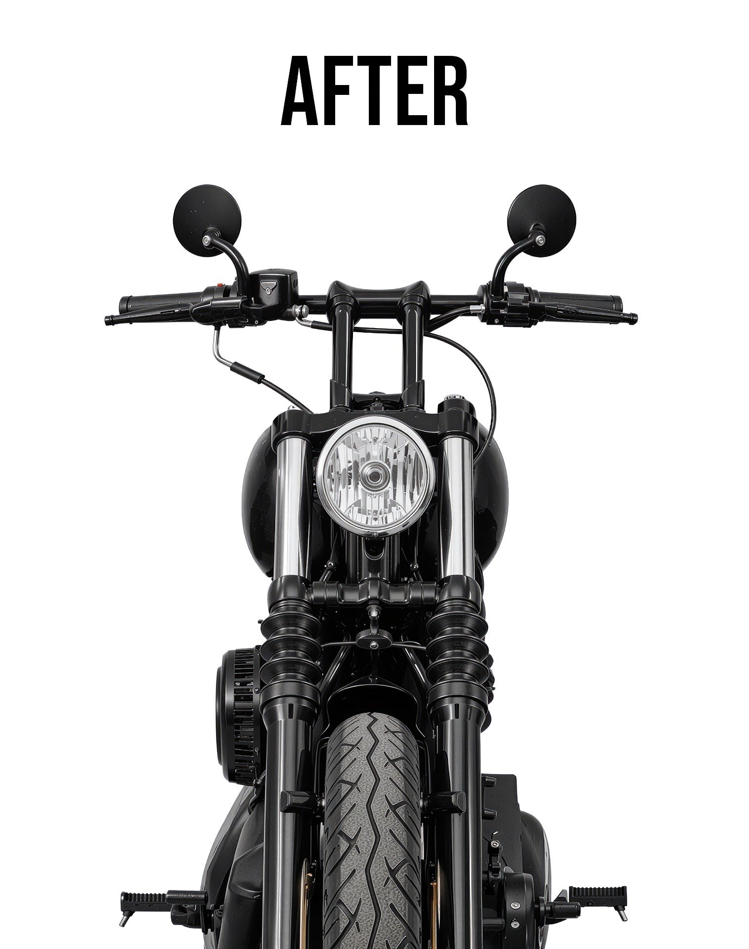 Warlock 8" Pullback Handlebar Risers for Harley Sportster 883 Custom XL883C Gloss Black