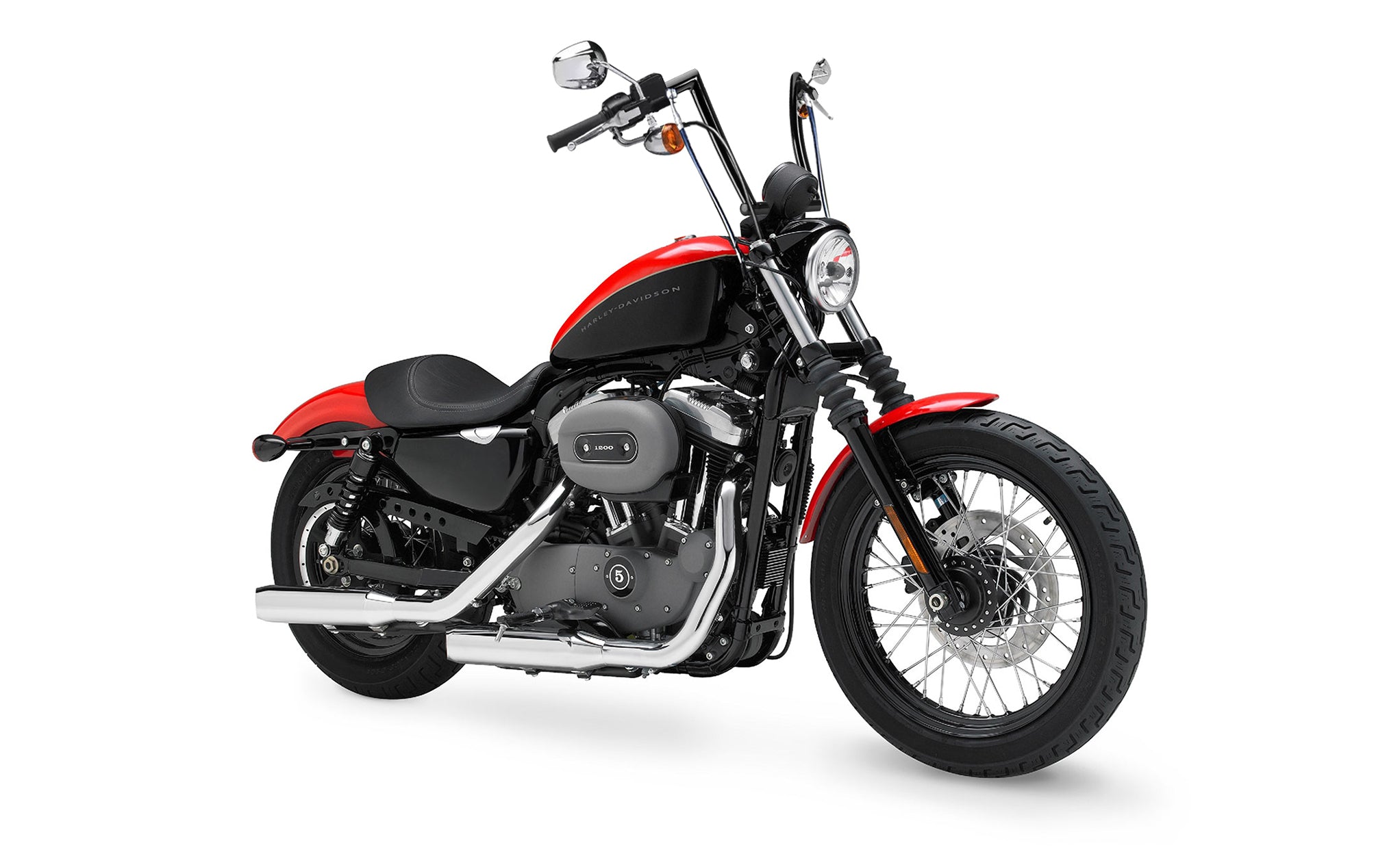 Viking Iron Born 9" Handlebar For Harley Sportster 1200 Nightster XL1200N Gloss Black Bag on Bike View @expand