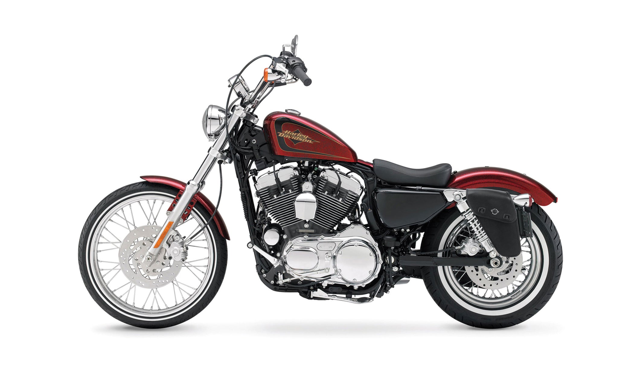 Viking Holster Plain Solo Bag For Harley Sportster Bag on Bike View @expand