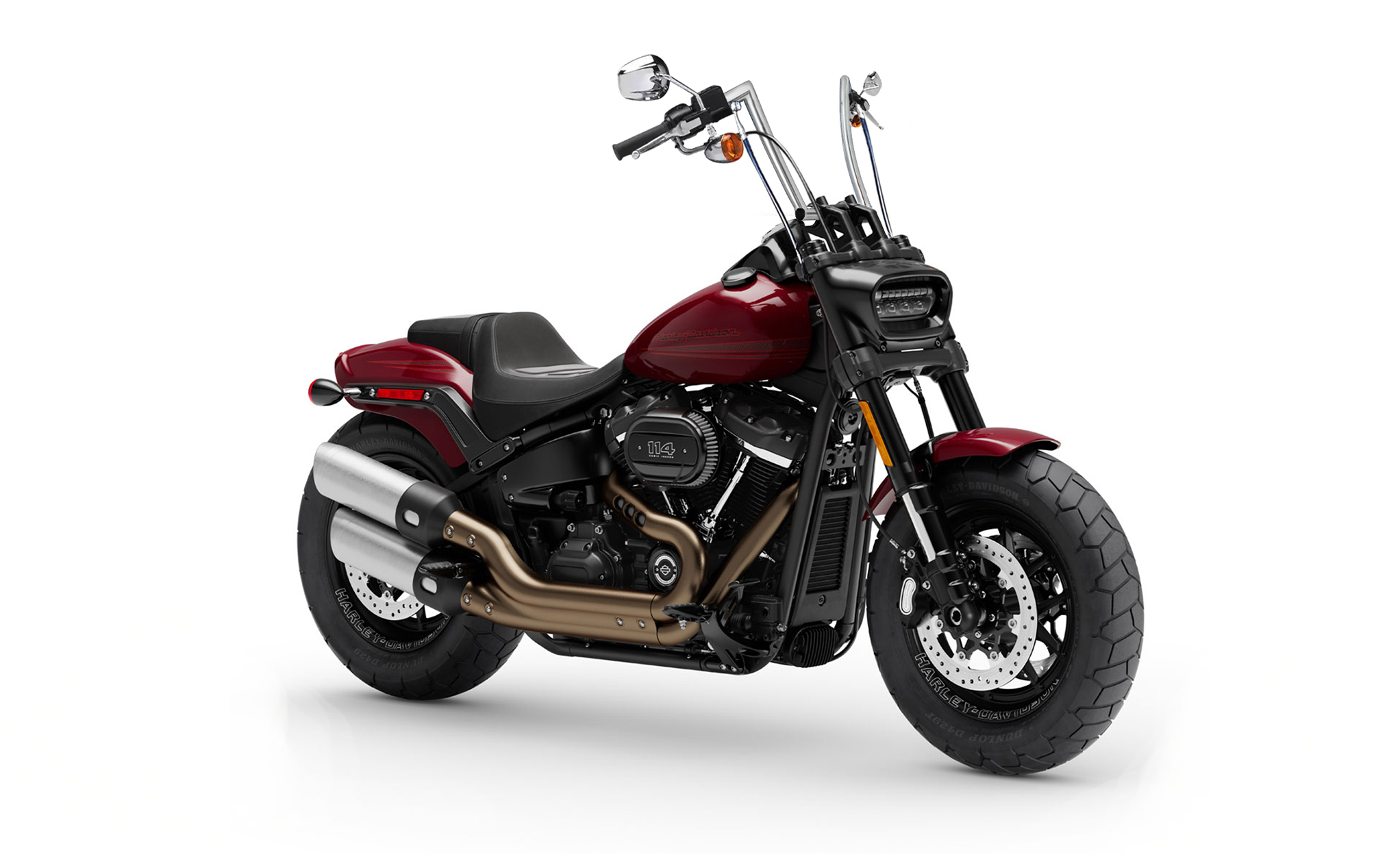Viking Iron Born 9" Handlebar For Harley Softail Fat Bob Chrome Bag on Bike View @expand