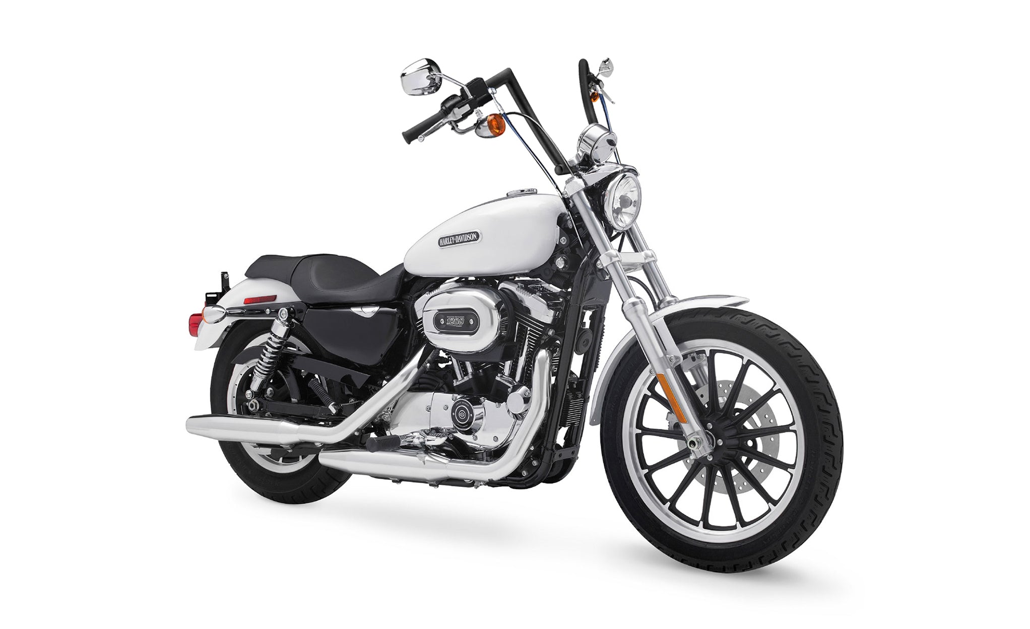 Viking Iron Born 9" Handlebar for Harley Sportster 1200 Low XL1200L Matte Black Bag on Bike View @expand
