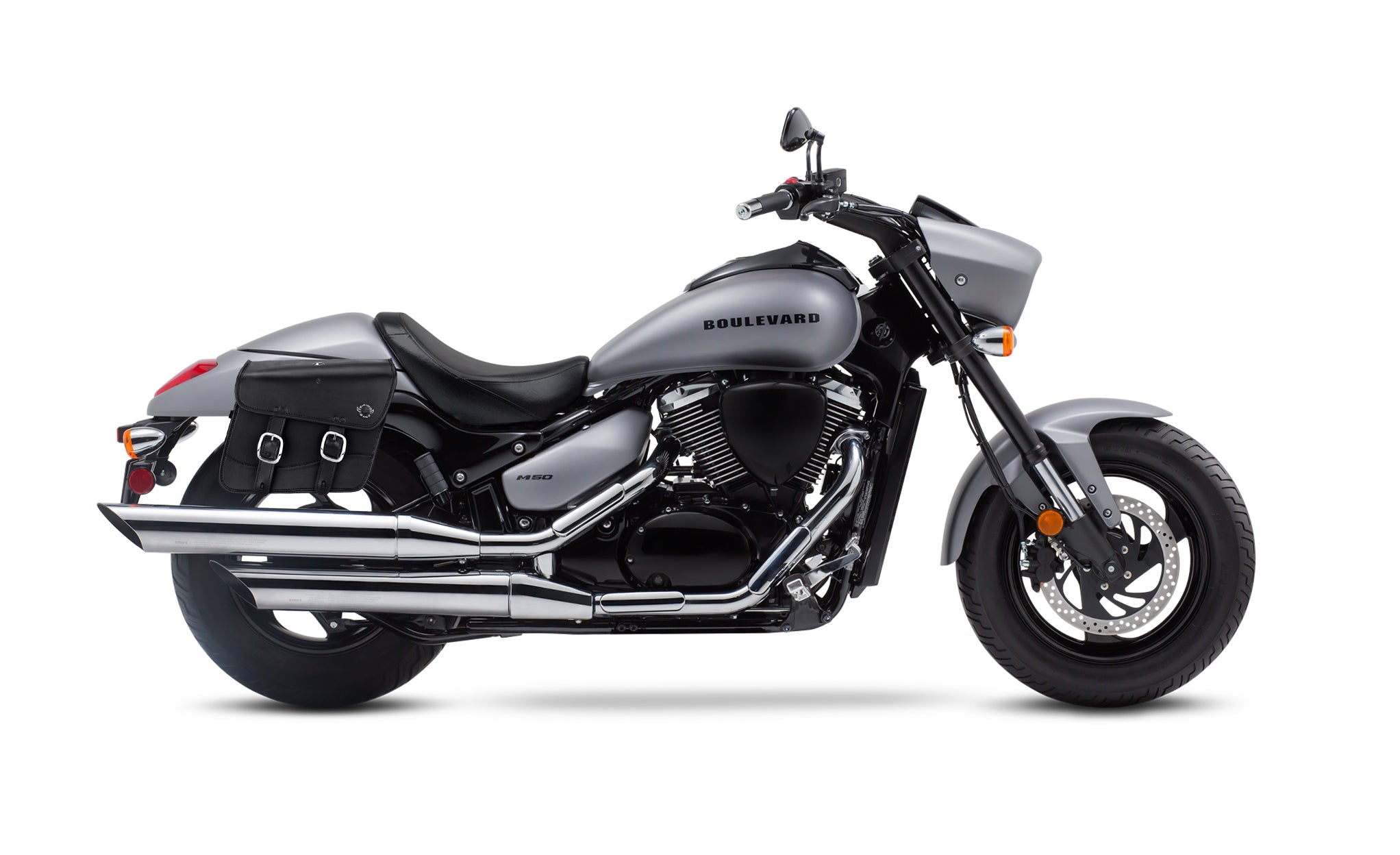 Viking Thor Medium Suzuki Boulevard M50 Vz800 Leather Motorcycle Saddlebags on Bike Photo @expand
