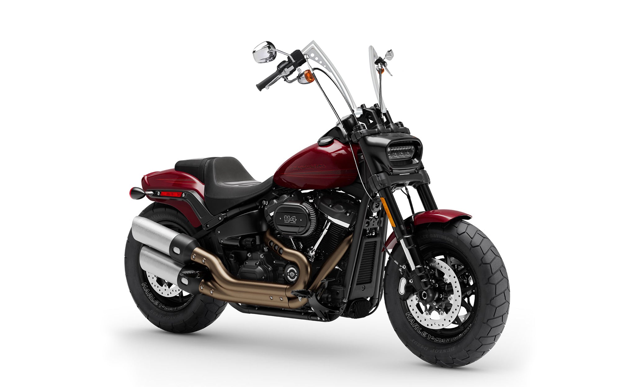 Viking Iron Born 12" Handlebar For Harley Softail Fat Bob FXFB Chrome Bag on Bike View @expand