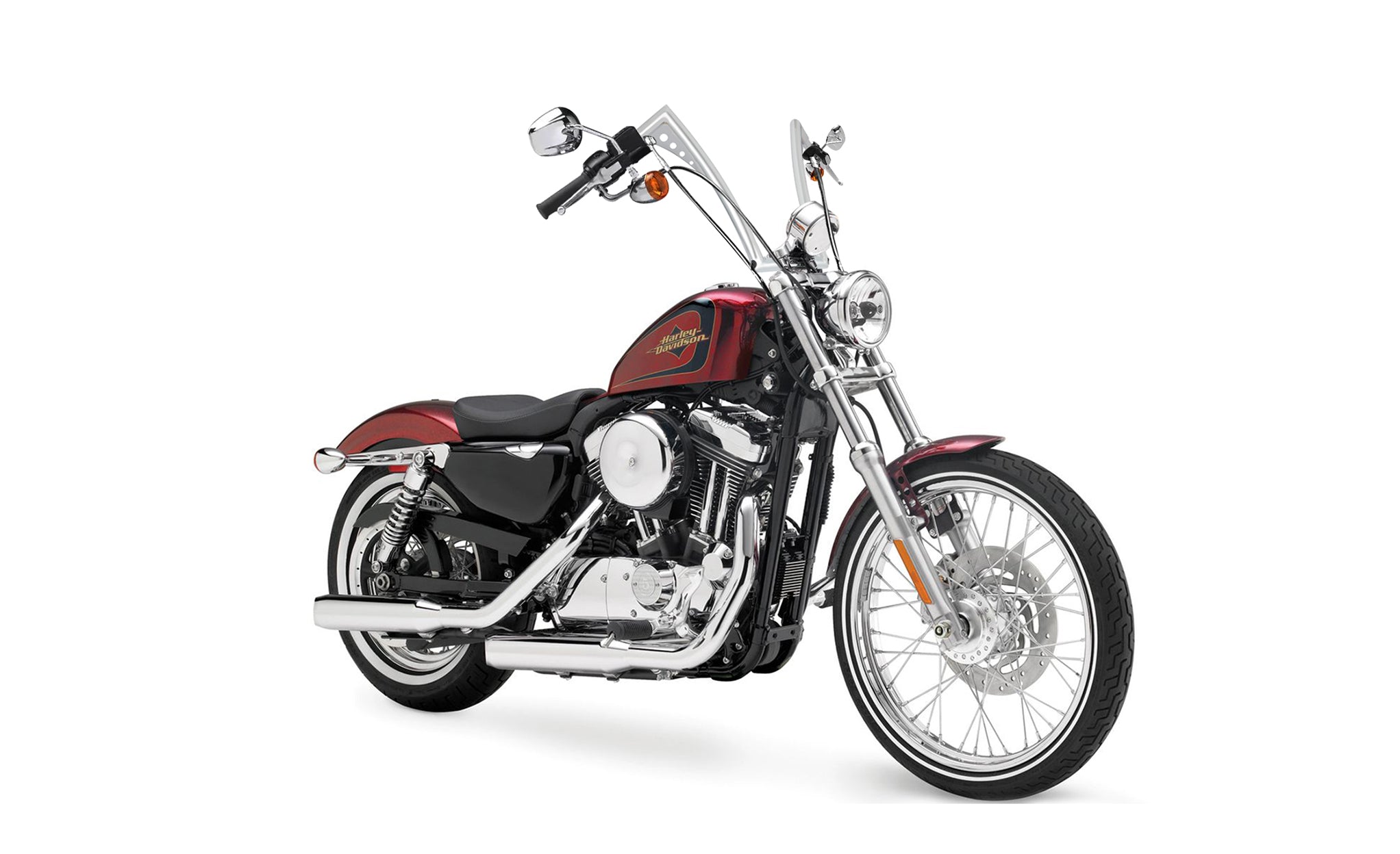 Viking Iron Born 12" Handlebar For Harley Sportster Seventy Two Chrome Bag on Bike View @expand