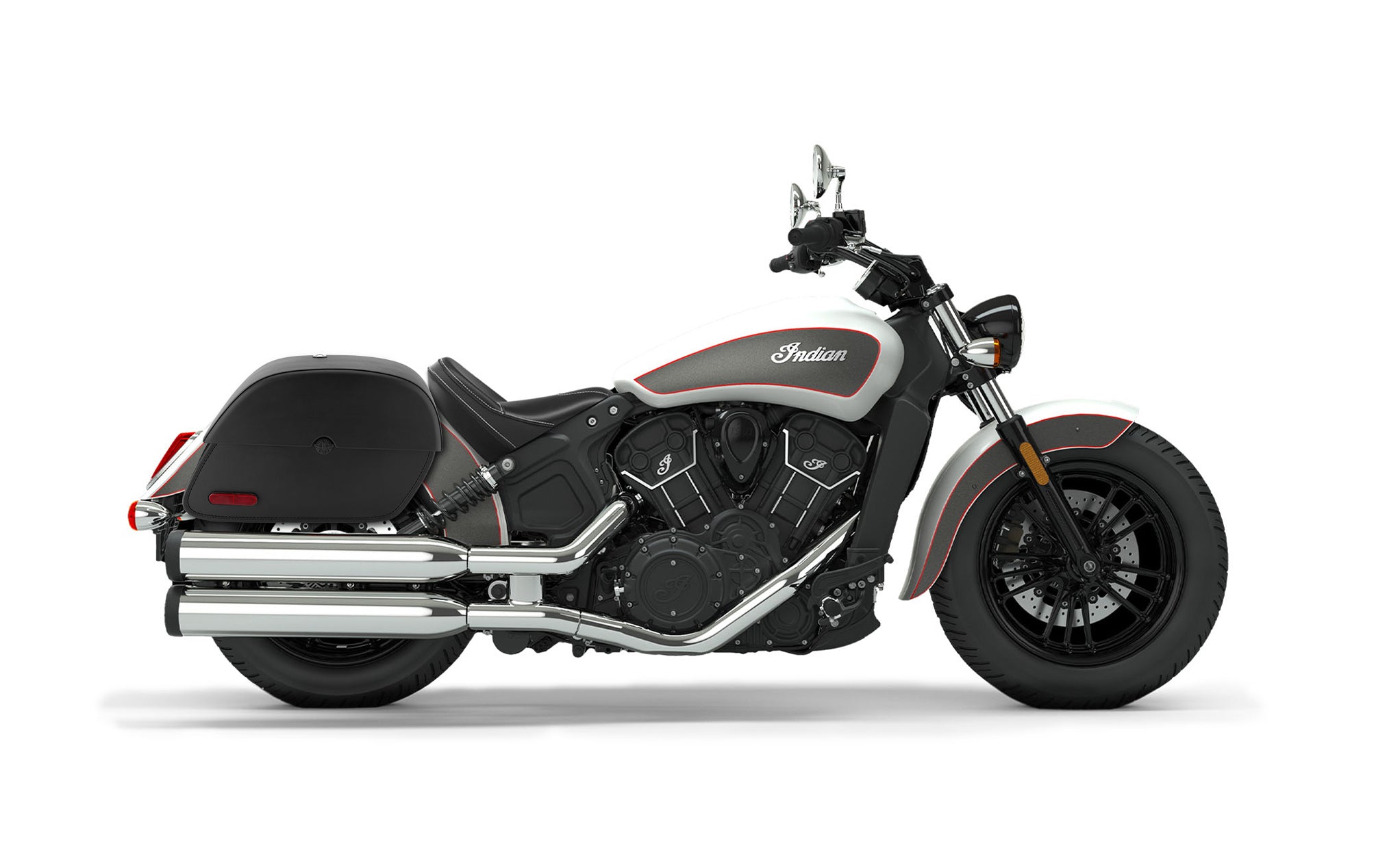 Viking Panzer Medium Indian Scout Sixty Leather Motorcycle Saddlebags Engineering Excellence with Bag on Bike @expand