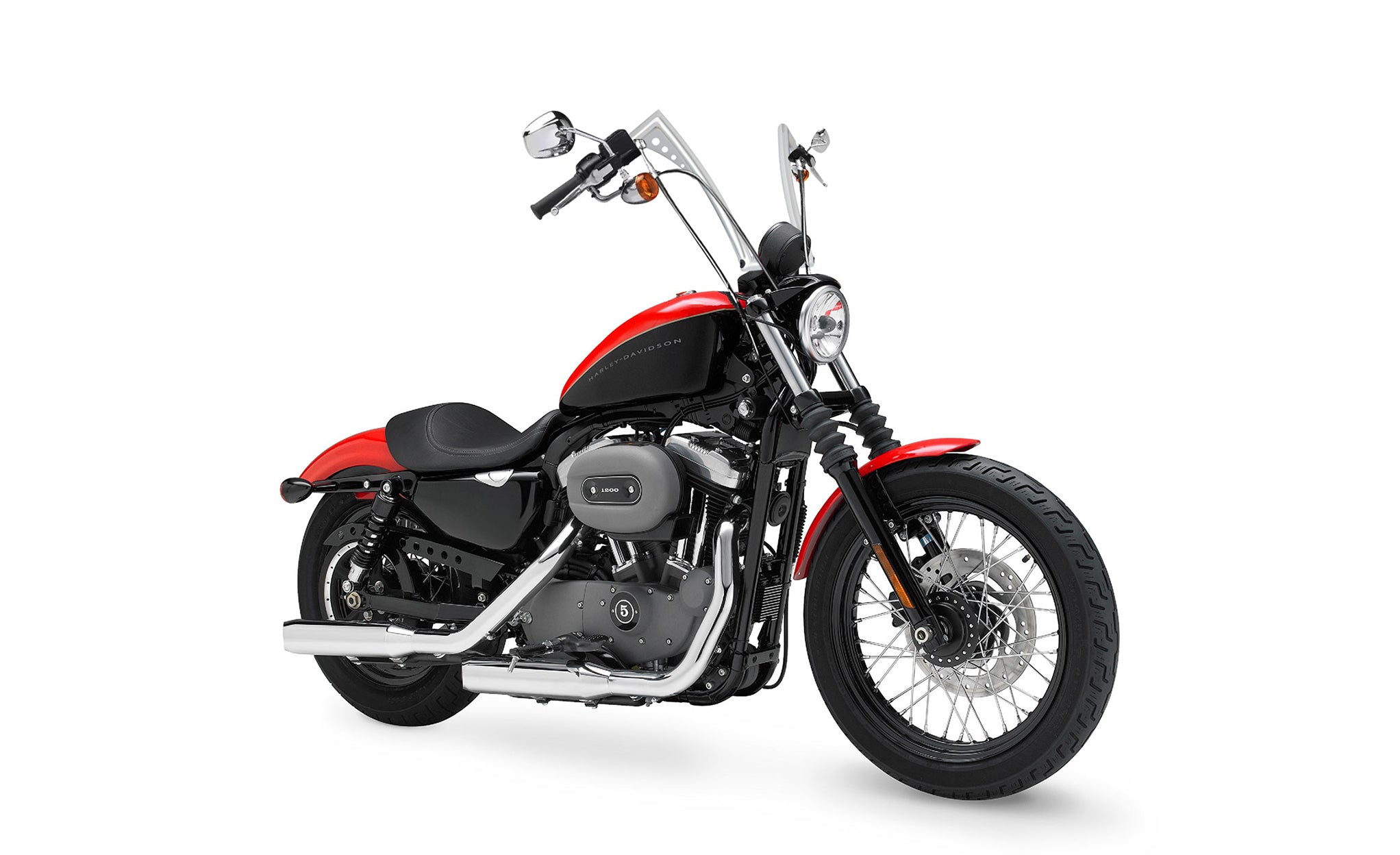 Viking Iron Born 12" Handlebar For Harley Sportster 1200 Nightster XL1200N Chrome Bag on Bike View @expand