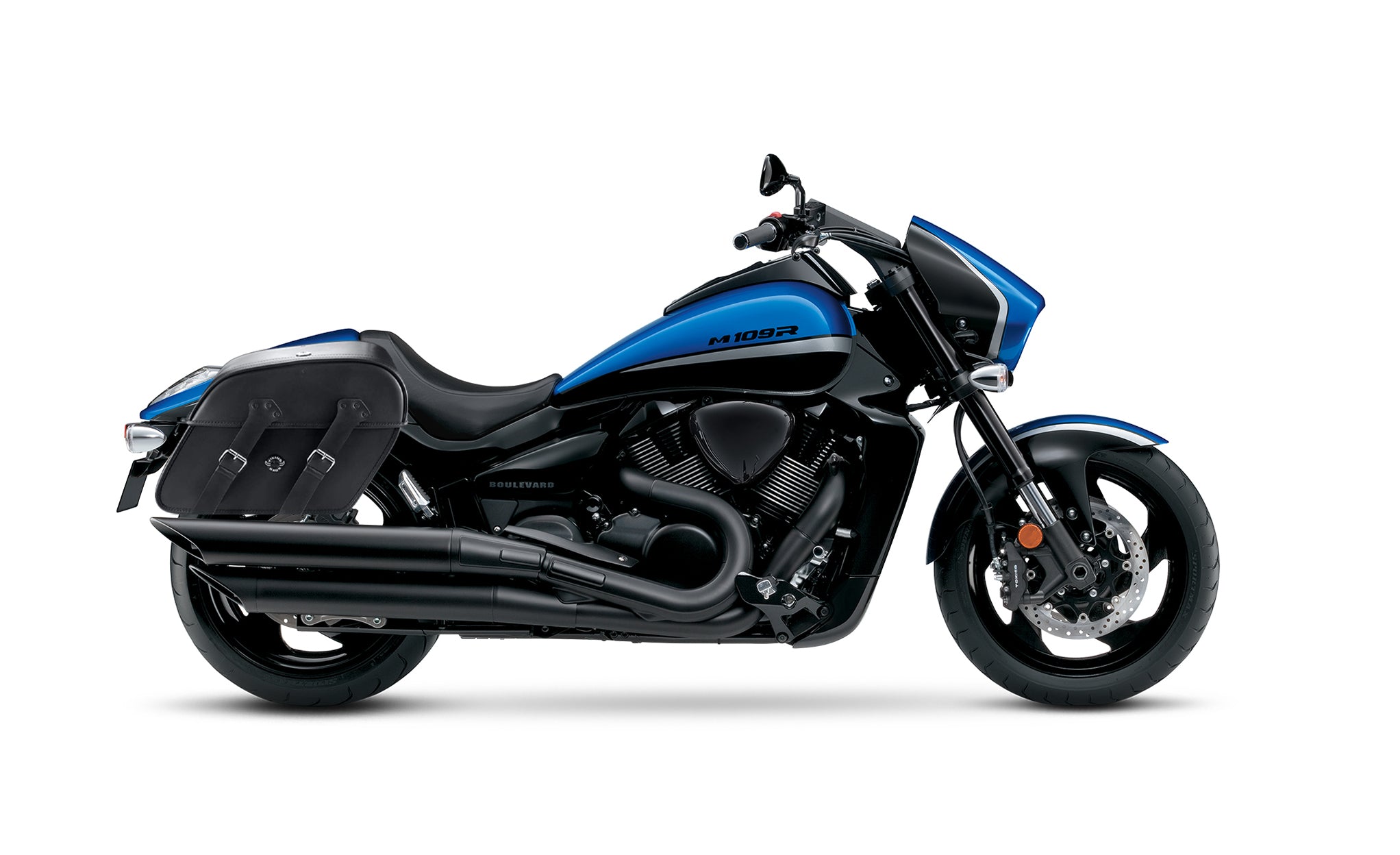 Viking Raven Large Suzuki Boulevard M109 Vzr1800 Motorcycle Leather Saddlebags on Bike Photo @expand