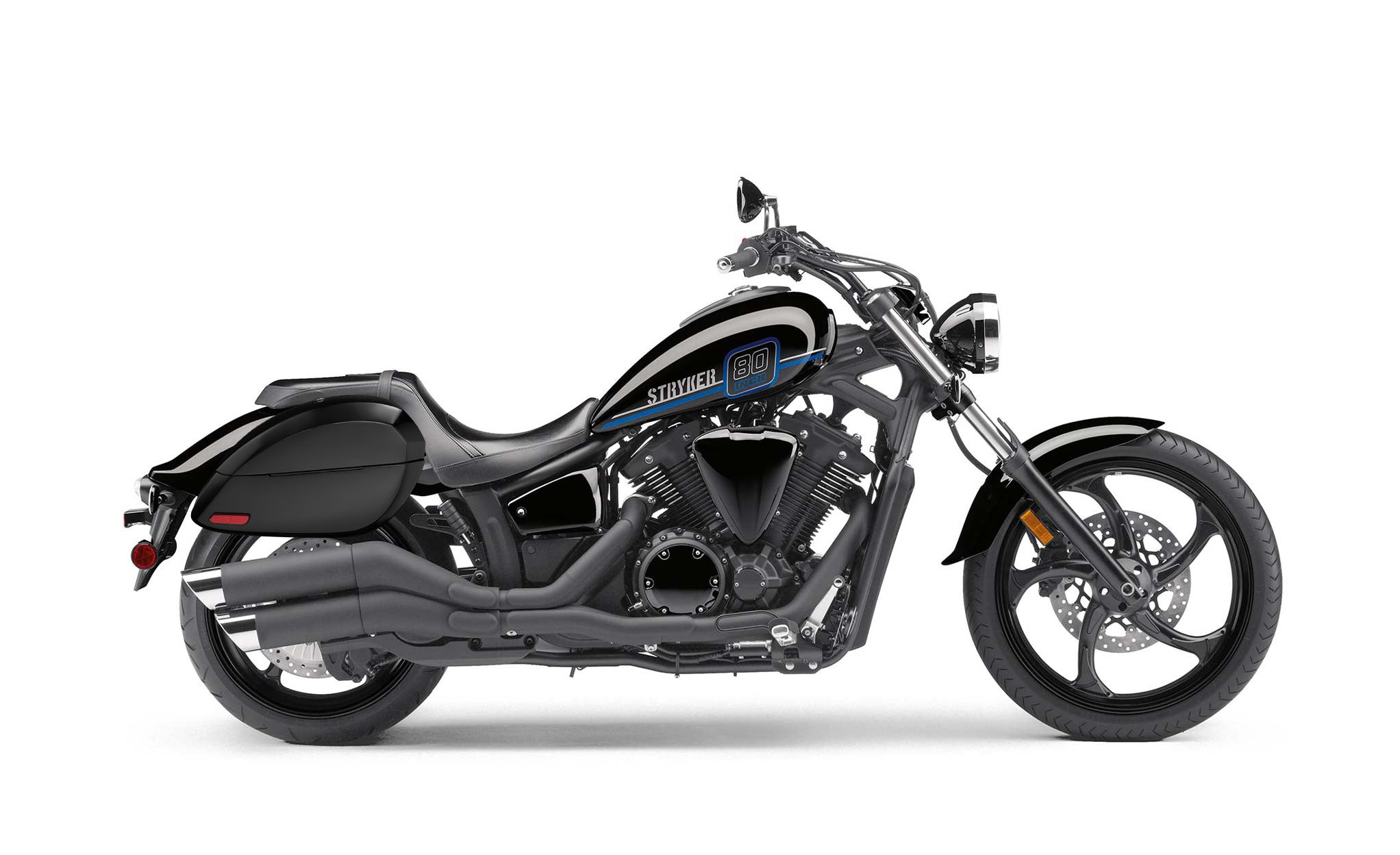 Viking Phantom Large Yamaha Stryker Painted Motorcycle Hard Saddlebags Engineering Excellence with Bag on Bike @expand