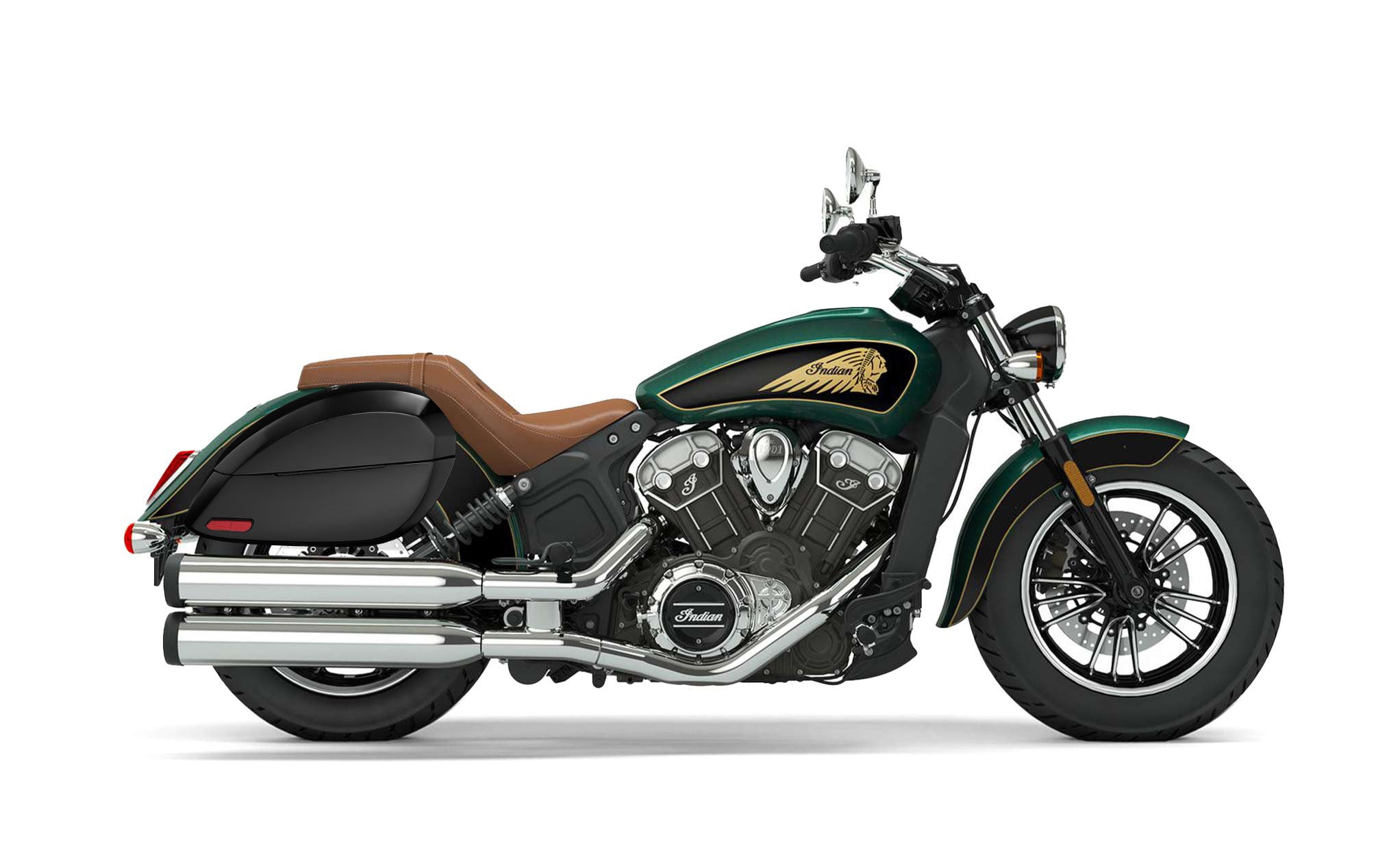 Viking Phantom Large Indian Scout Painted Motorcycle Hard Saddlebags Engineering Excellence with Bag on Bike @expand